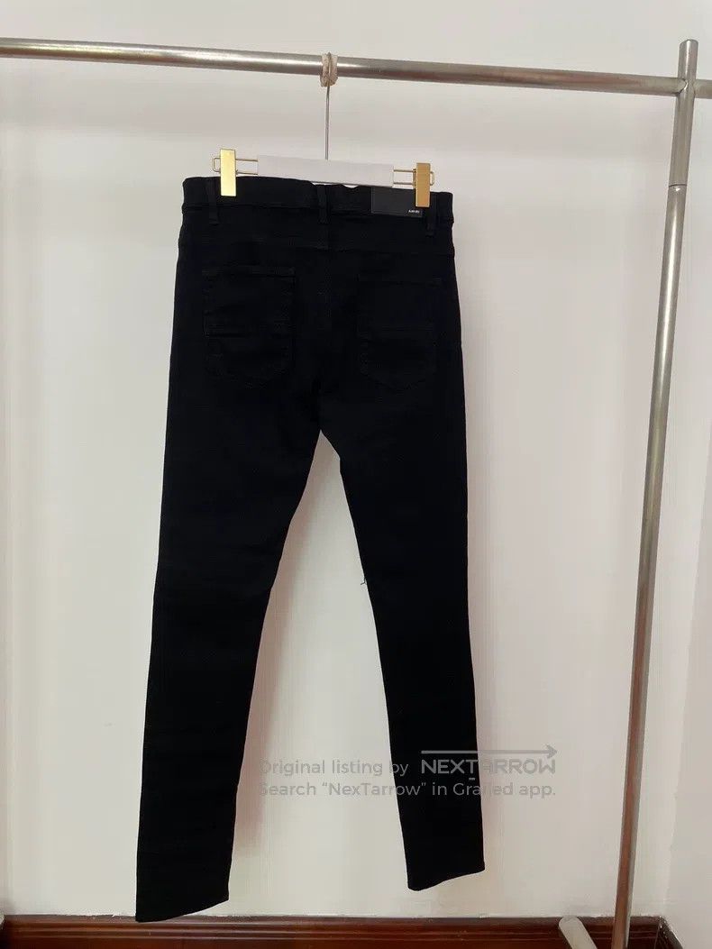 Amiri Amiri Black Jacquard Patchwork Destroyed Cut Denim Pants Size US 32 / EU 48 - 2 Thumbnail