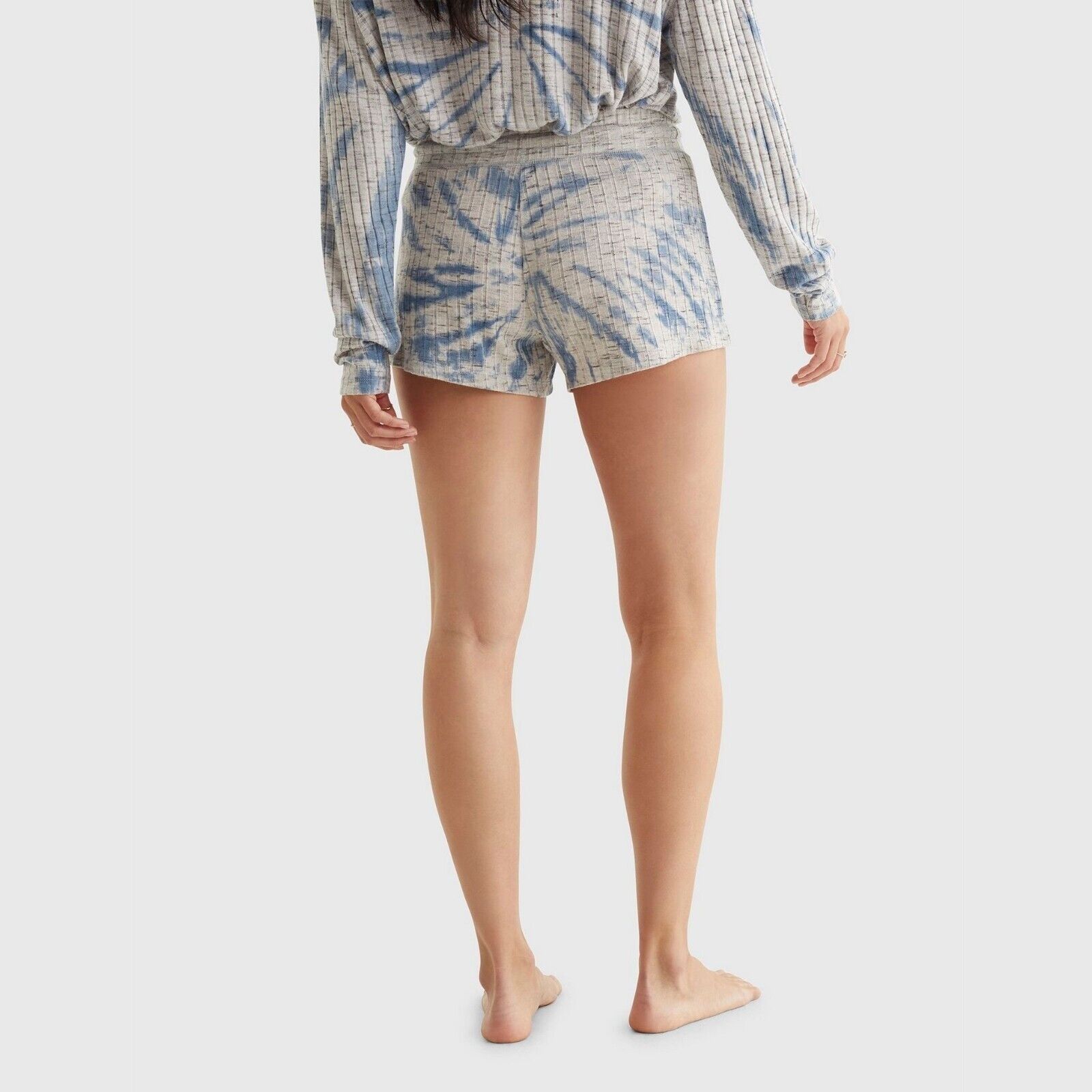 Lucky Brand Lucky Brand Women Navy Tie Dye Drawstring Shorts Size L Size 34" / US 12 / IT 48 - 2 Thumbnail