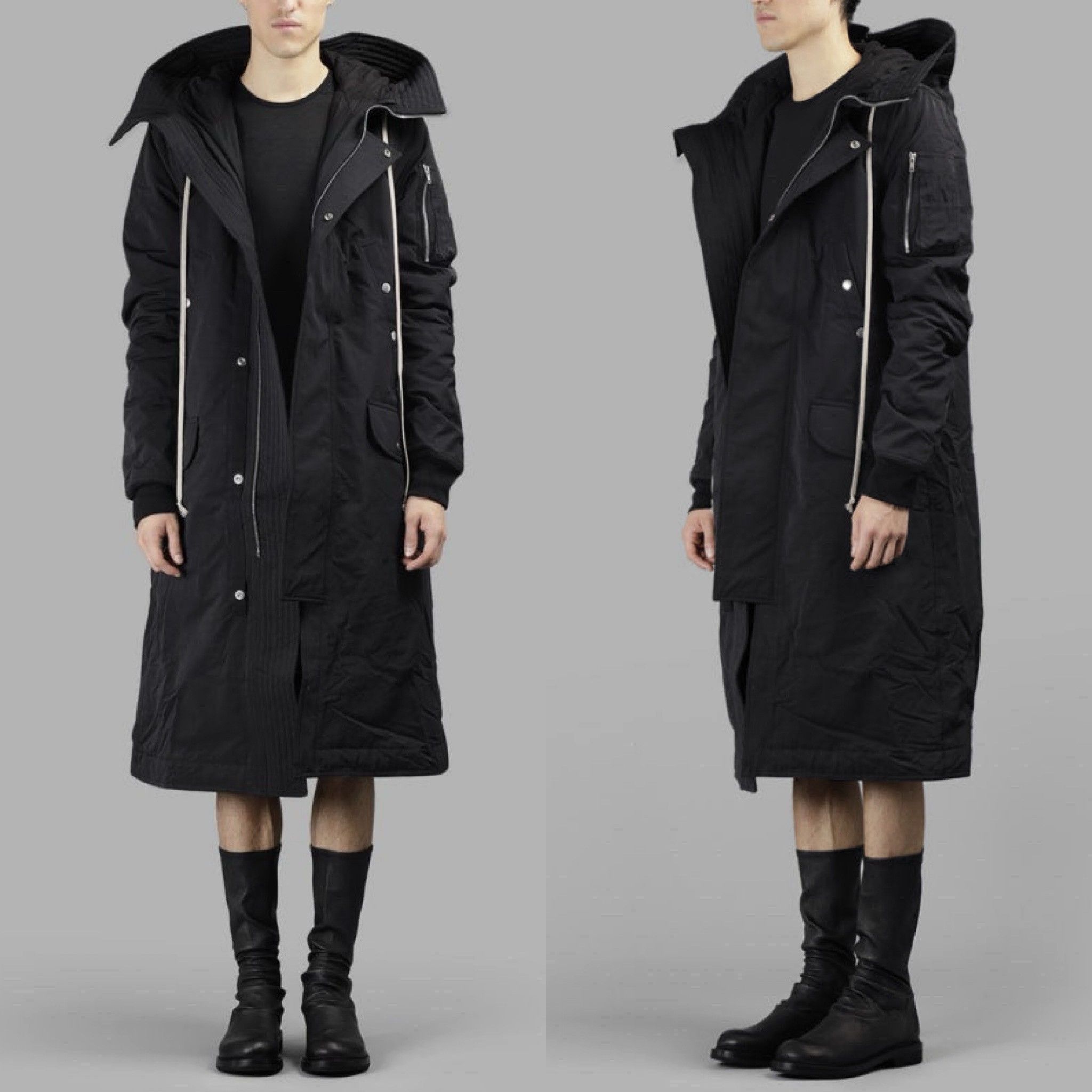 Rick Owens Rick Owens FW17 DRKSHDW Hooded Long Parka Black Size US L / EU 52-54 / 3 - 10 Thumbnail