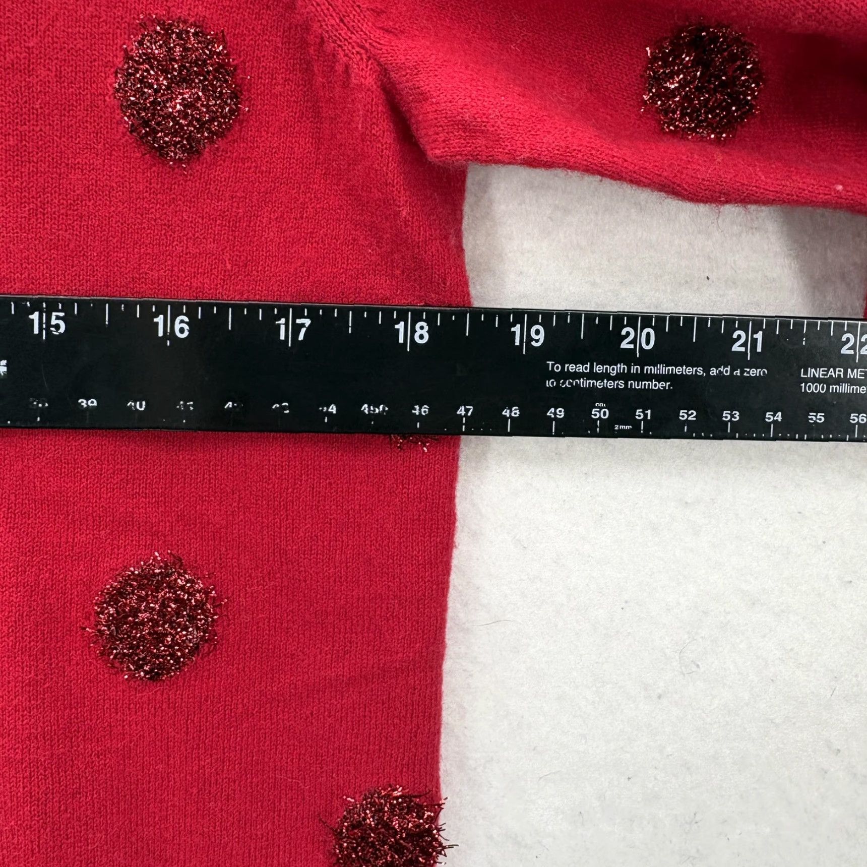 Talbots Talbots Womens Sweater Medium Red Polka Dot Metallic Knit Pullover Lambswool Size M / US 6-8 / IT 42-44 - 7 Thumbnail