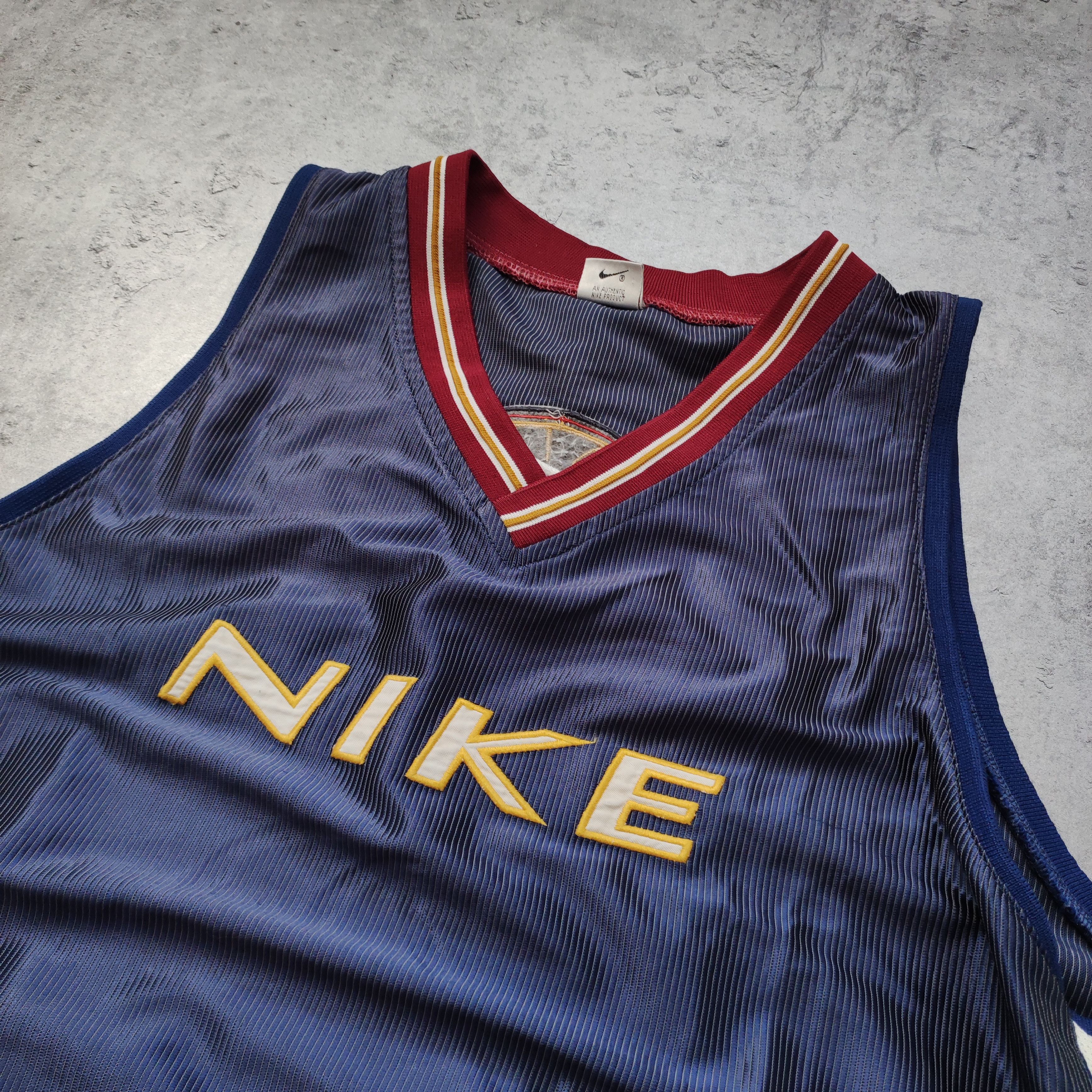 NBA × Nike × Vintage Vintage RARE 90s Nike x NBA Basketball Varisty Jersey Size US L / EU 52-54 / 3 - 4 Thumbnail