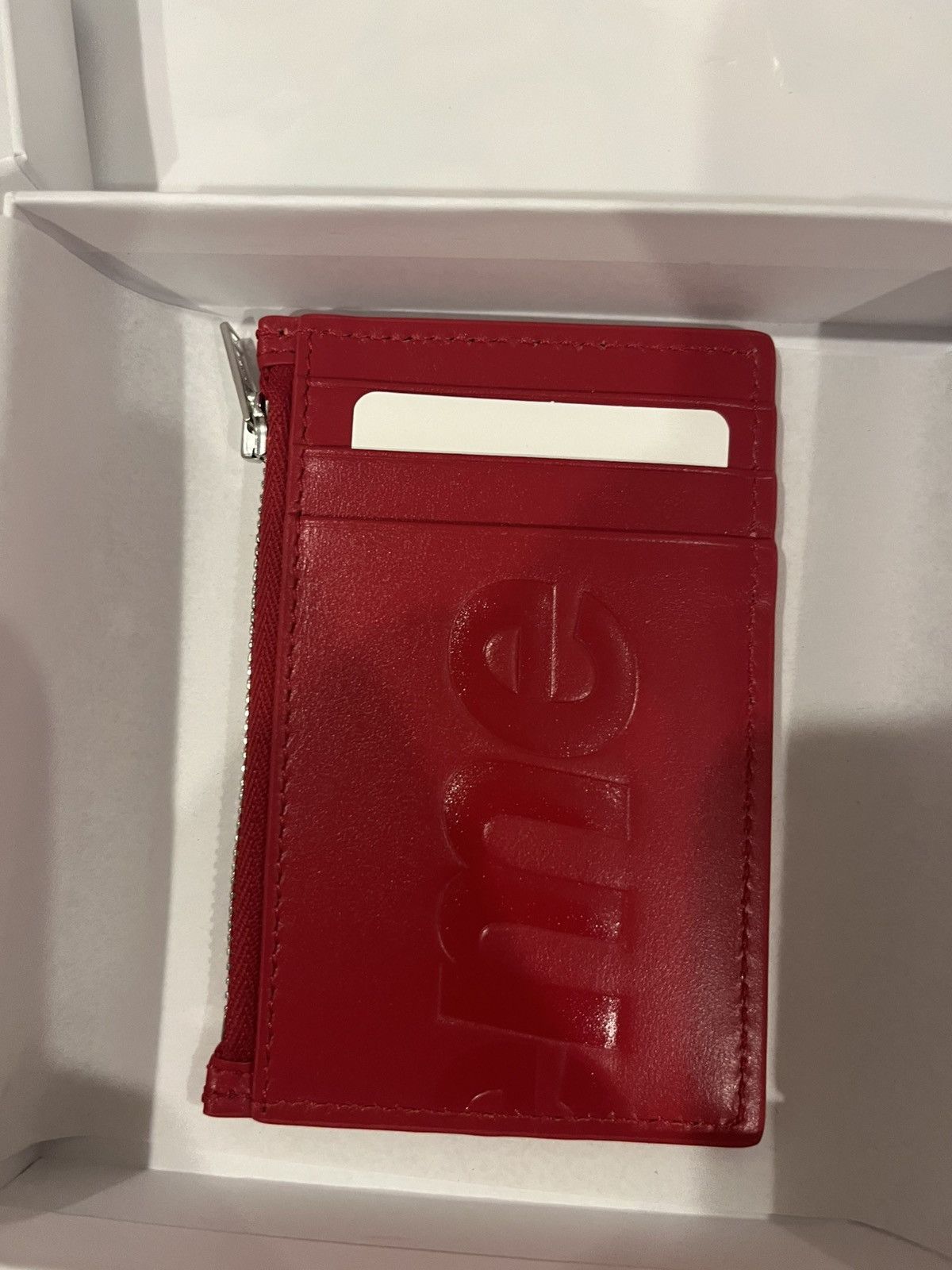Supreme SS25 Supreme Leather Zip Card Holder Red Size ONE SIZE - 2 Thumbnail