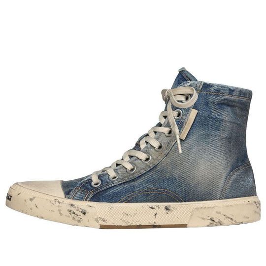 Balenciaga Paris High Top Sneakers 'Blue Destroyed Denim and Rubber' Size US 10 / IT 40 - 1 Thumbnail