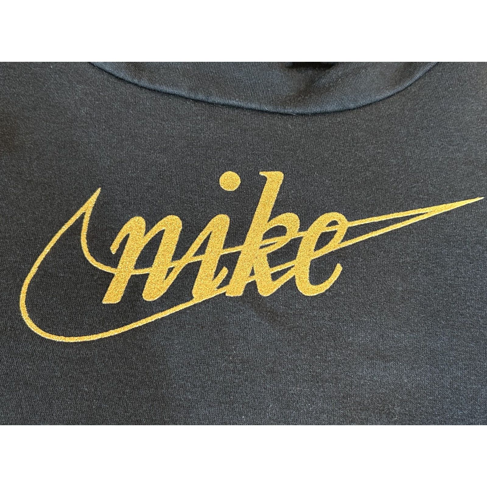 Nike Nike Hoodie Womens M Black Gold Script Logo Pullover Fleece Sweatshirt Size M / US 6-8 / IT 42-44 - 3 Thumbnail