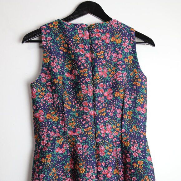 J.Crew J.Crew Botanic Jacquard Sheath Dress In Mayapple Navy Green Size S / US 4 / IT 40 - 4 Thumbnail