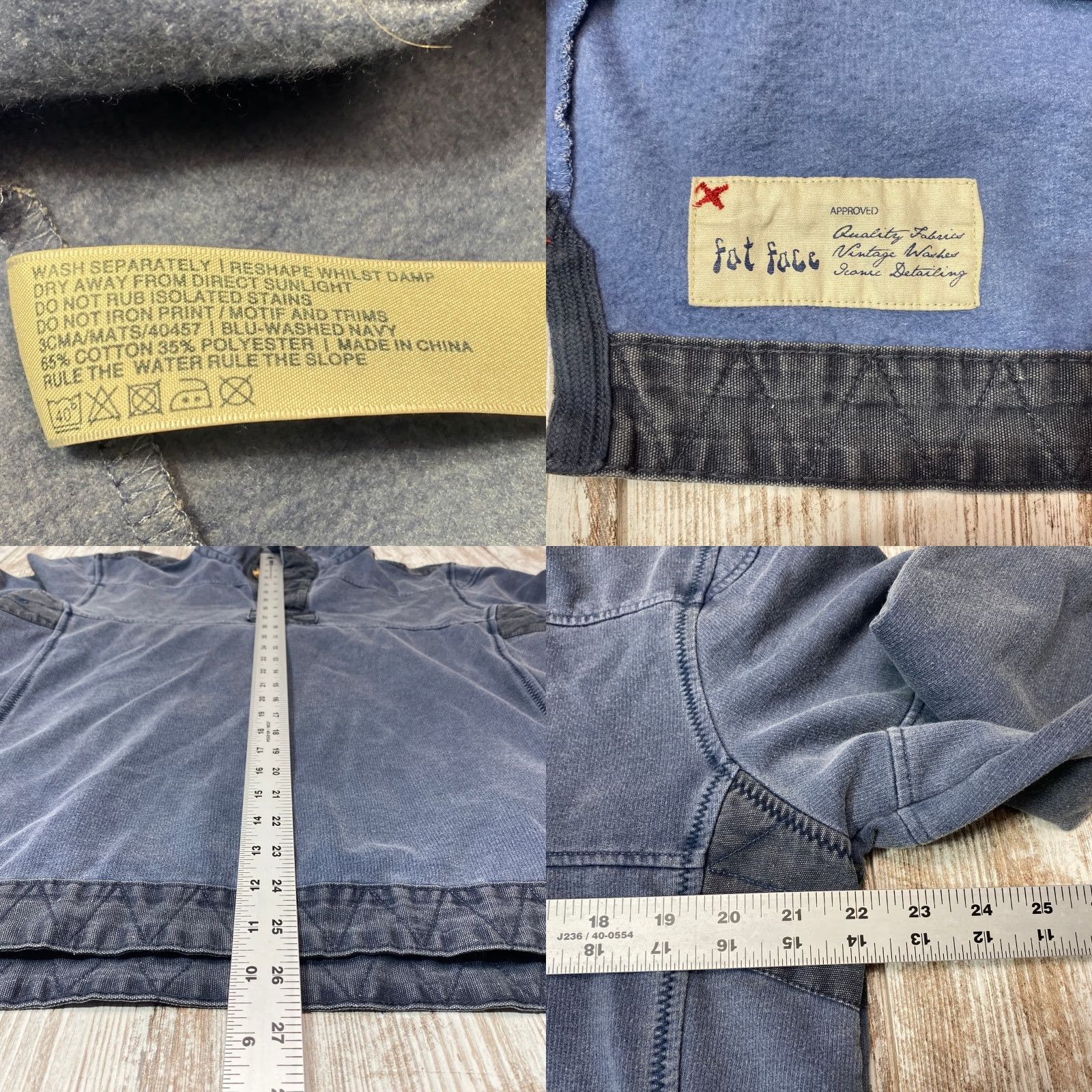 FatFace Fat Face Pullover Shirt Size M Blue Fleece Lined Mock Neck Toggle Buttons 7483 Size US M / EU 48-50 / 2 - 9 Thumbnail