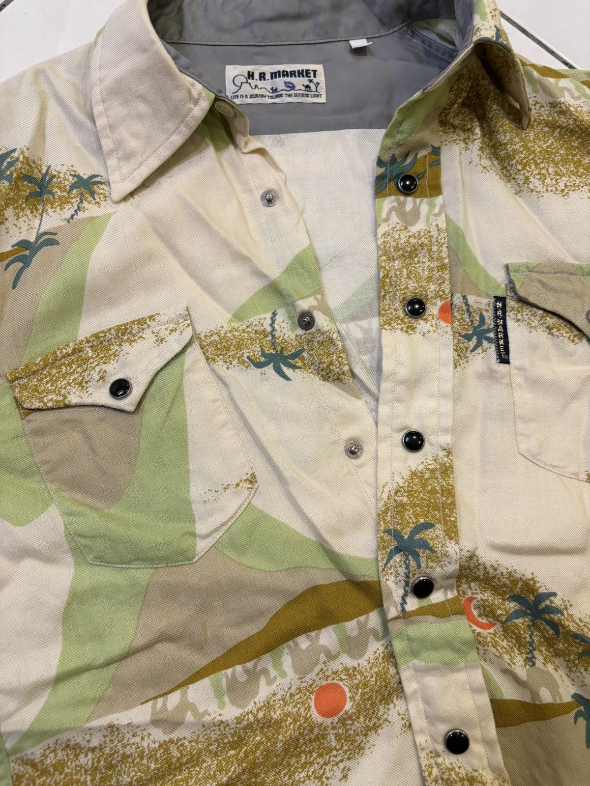 HOLLYWOOD RANCH MARKET H R Market All Over Print Rayon Pearl Snap Button Shirt Size US XS / EU 42 / 0 - 6 Thumbnail