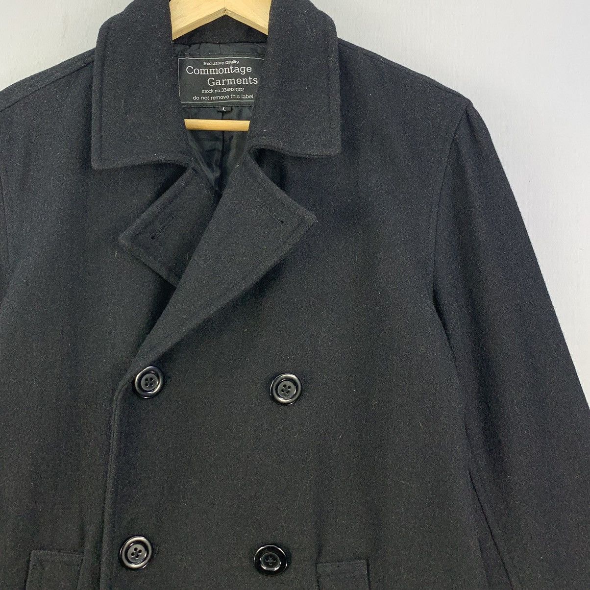 Japanese Brand Vintage Commontage Double Breasted Peacoat Wool Blend Jacket Size US L / EU 52-54 / 3 - 7 Thumbnail