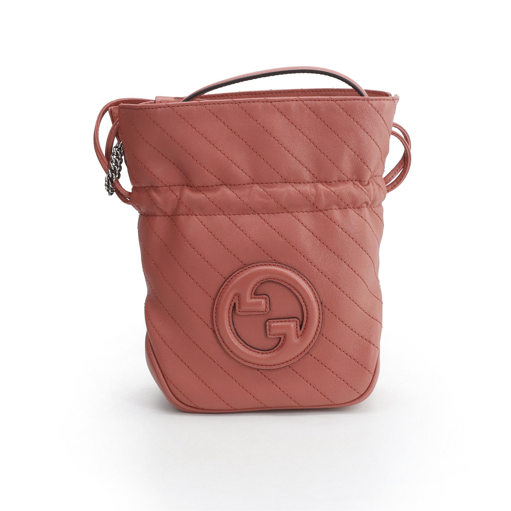 Gucci Blondie Quilted Leather Mini Bucket Bag Pink, Women's