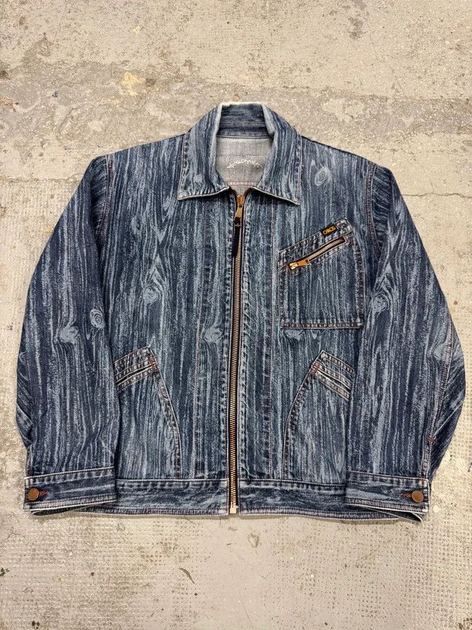 Designer × Vintage × Vivienne Westwood Vivienne Westwood Wood Print Denim Jacket Size US S / EU 44-46 / 1 - 1 Thumbnail