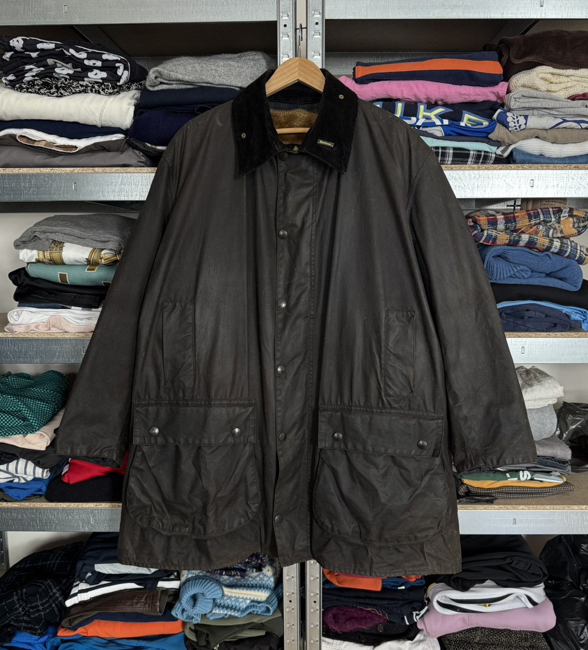 Barbour × Vintage Barbour A206 Border C48/112cm jacket + lining coat waxed wax Size US XL / EU 56 / 4 - 24 Thumbnail