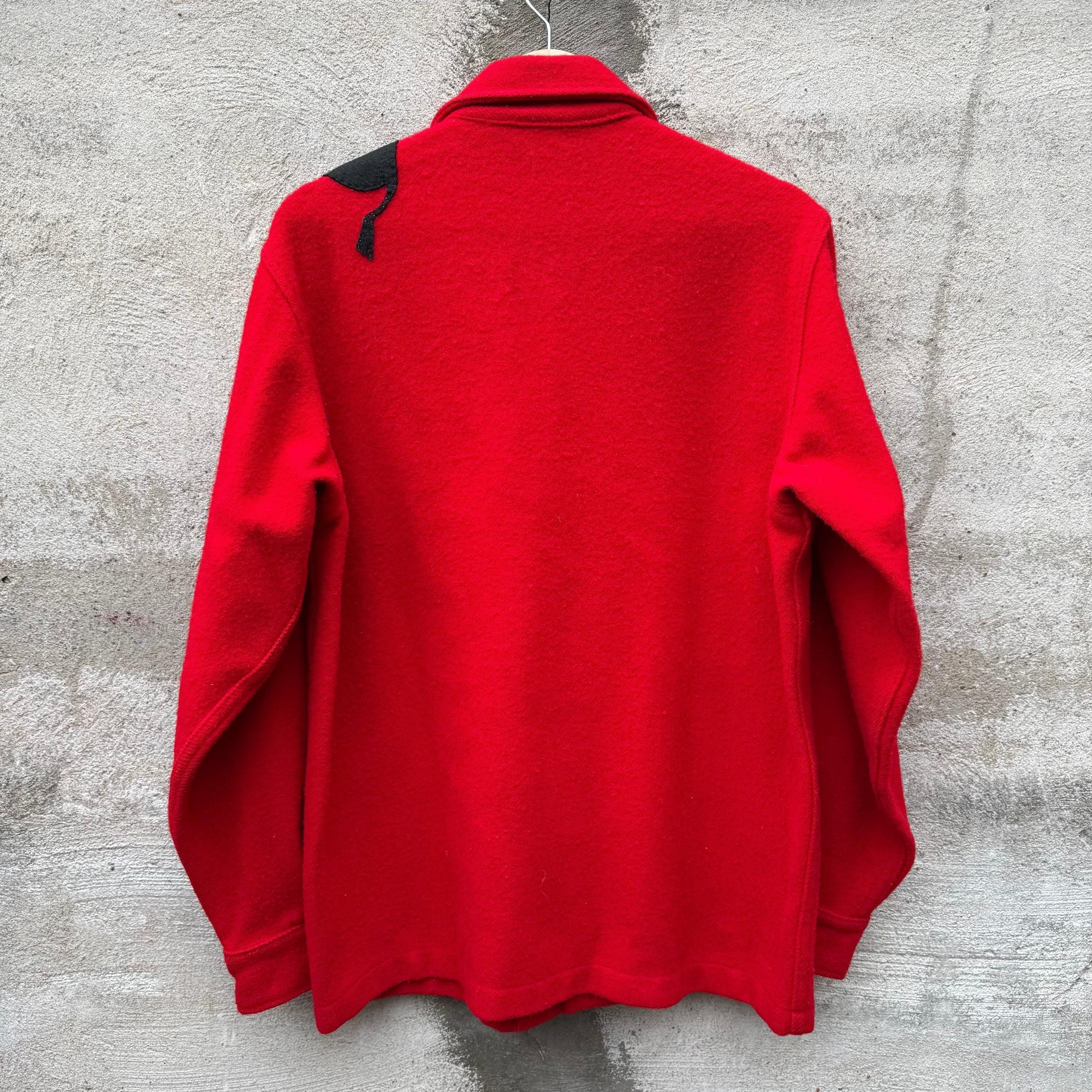 Vintage 50's Boy Scout Ranch Bull Red Wool Button Down Size US L / EU 52-54 / 3 - 2 Thumbnail