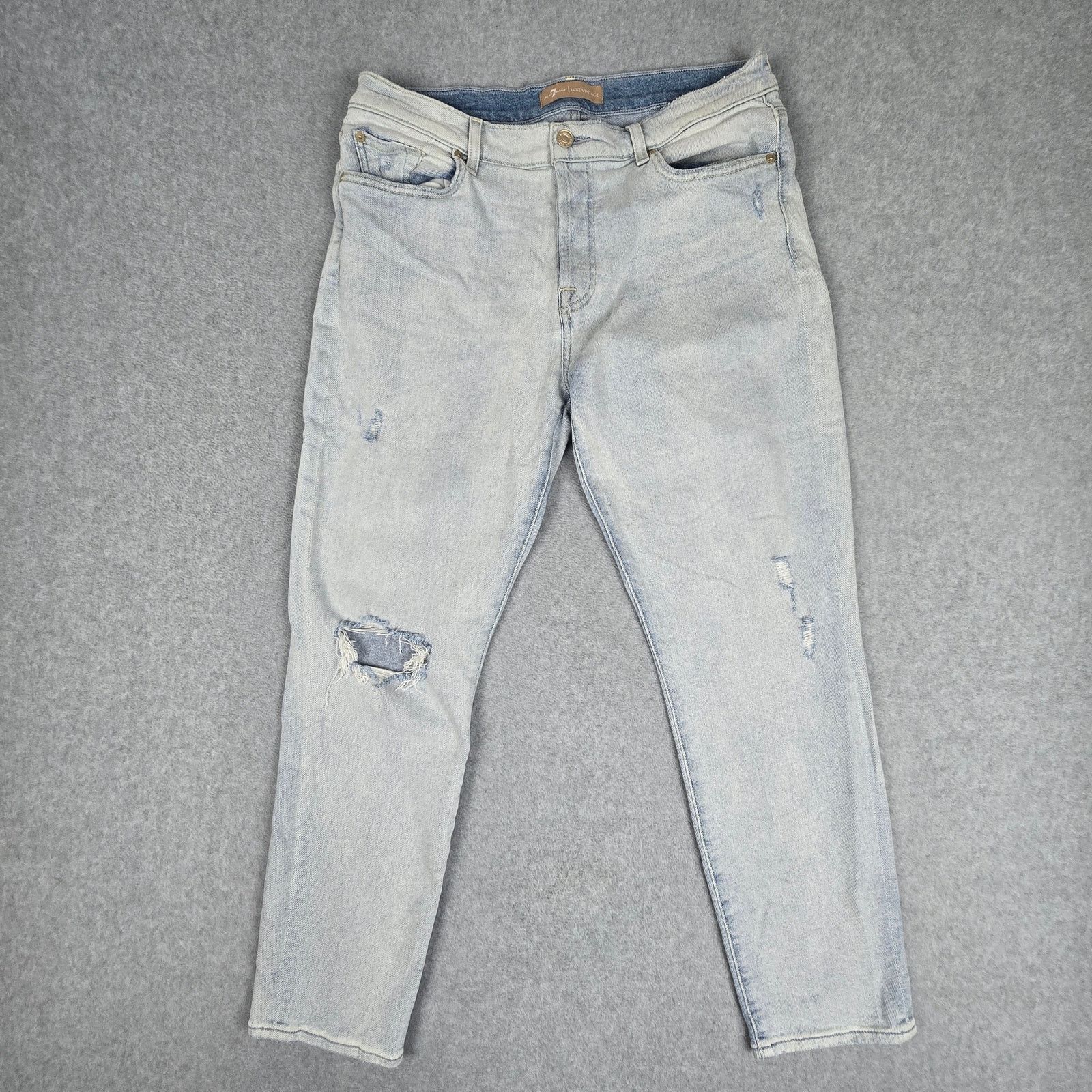 7 For All Mankind 7 for All Mankind 31 Josephina Distressed Button Fly Jeans Size 31" - 2 Thumbnail