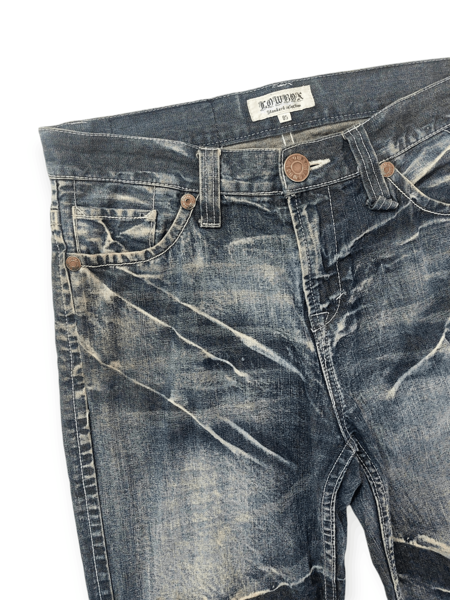 LOWBOX Vintage Lowbox Punk Distressed Denim Size US 33 - 9 Thumbnail
