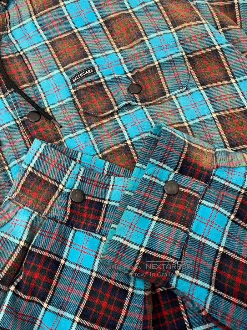 Balenciaga Balenciaga Gradient Plaid Cotton Jacket Size US L / EU 52-54 / 3 - 5 Thumbnail