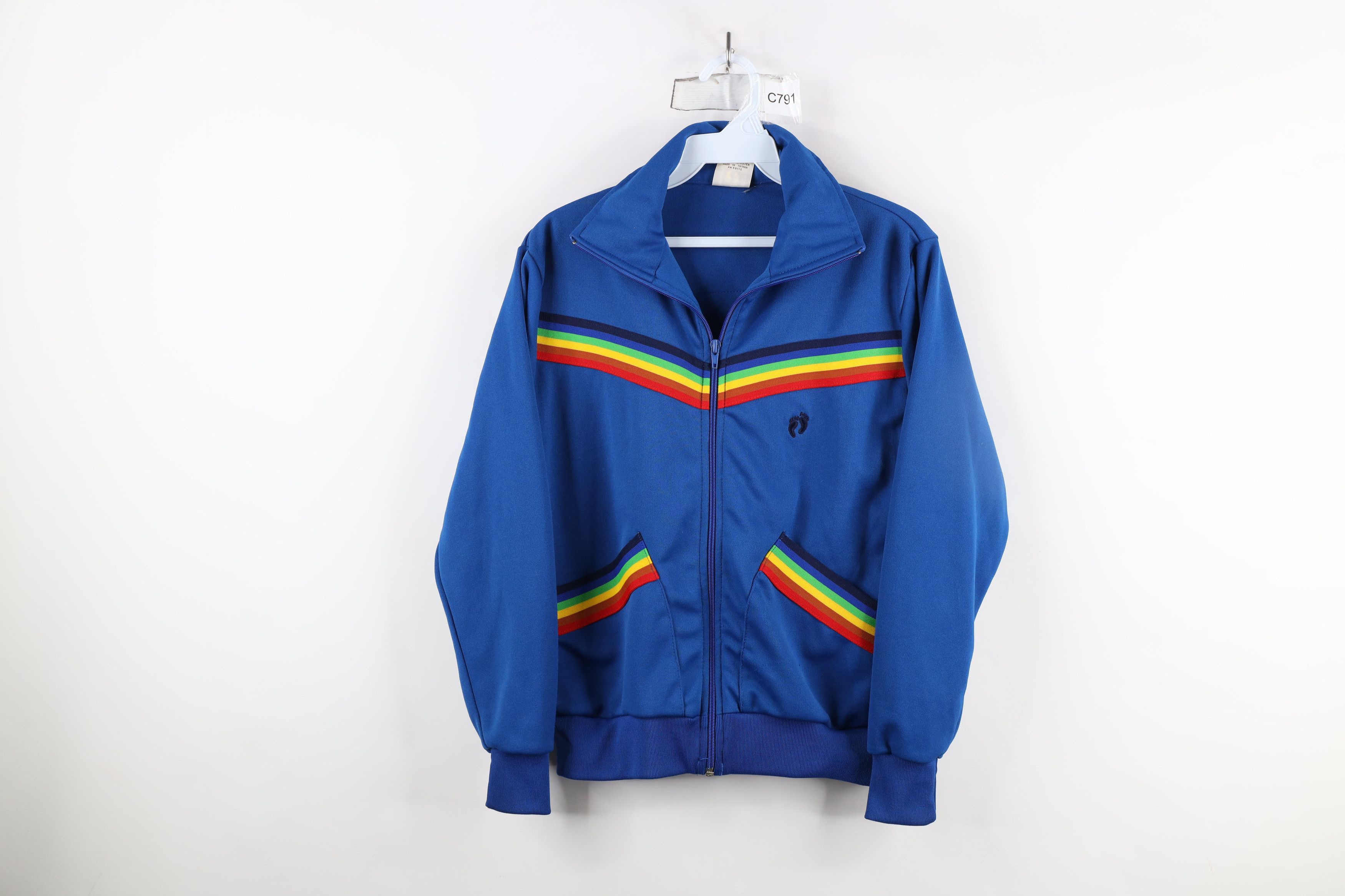 Hang Ten × Vintage Vintage 70s Hang Ten Surfing Striped Warm Up Track Jacket Size US S / EU 44-46 / 1 - 1 Thumbnail