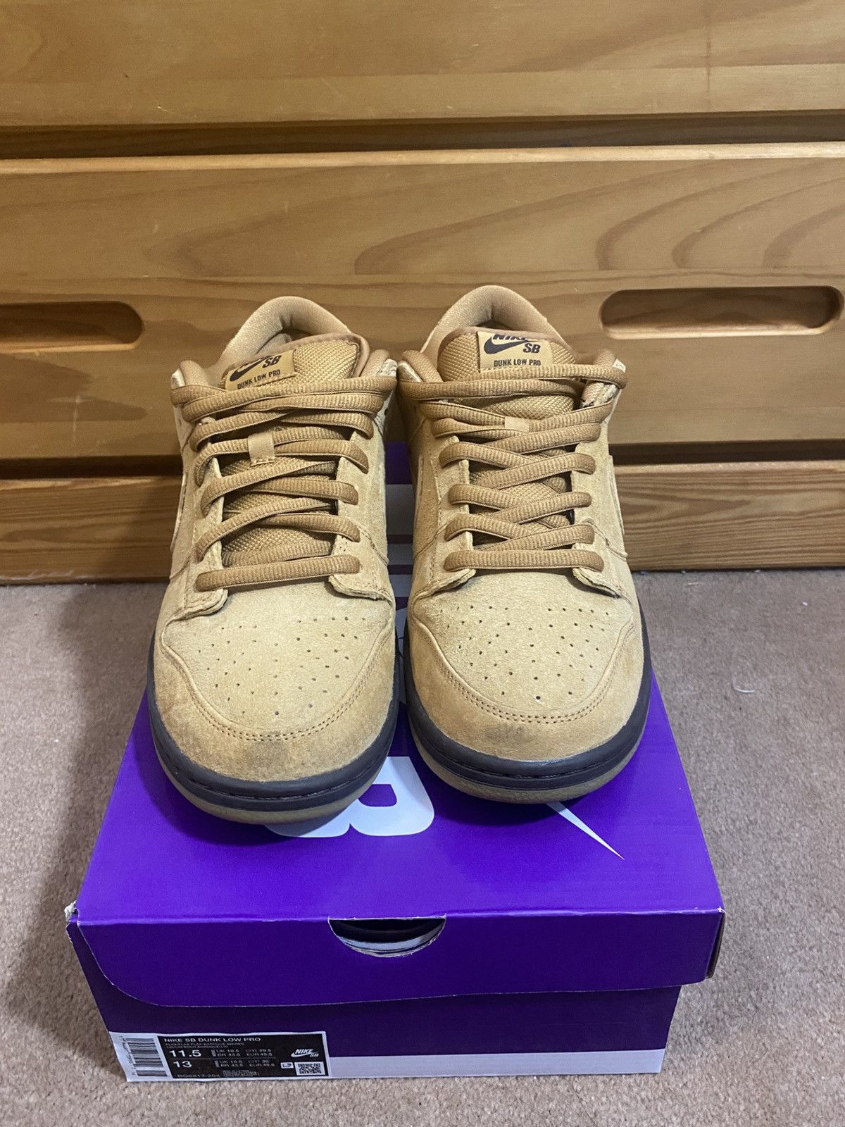 Nike SB Nike SB Dunk Low Wheat Mocha Size 11.5 Size US 11.5 / EU 44-45 - 4 Thumbnail