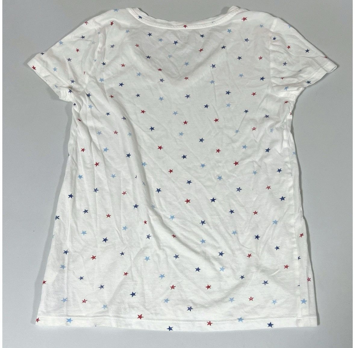 Gap Gap White Red Blue Stars V-Neck T-Shirt Top Tee Size S ❤️🤍💙 Size S / US 4 / IT 40 - 2 Thumbnail