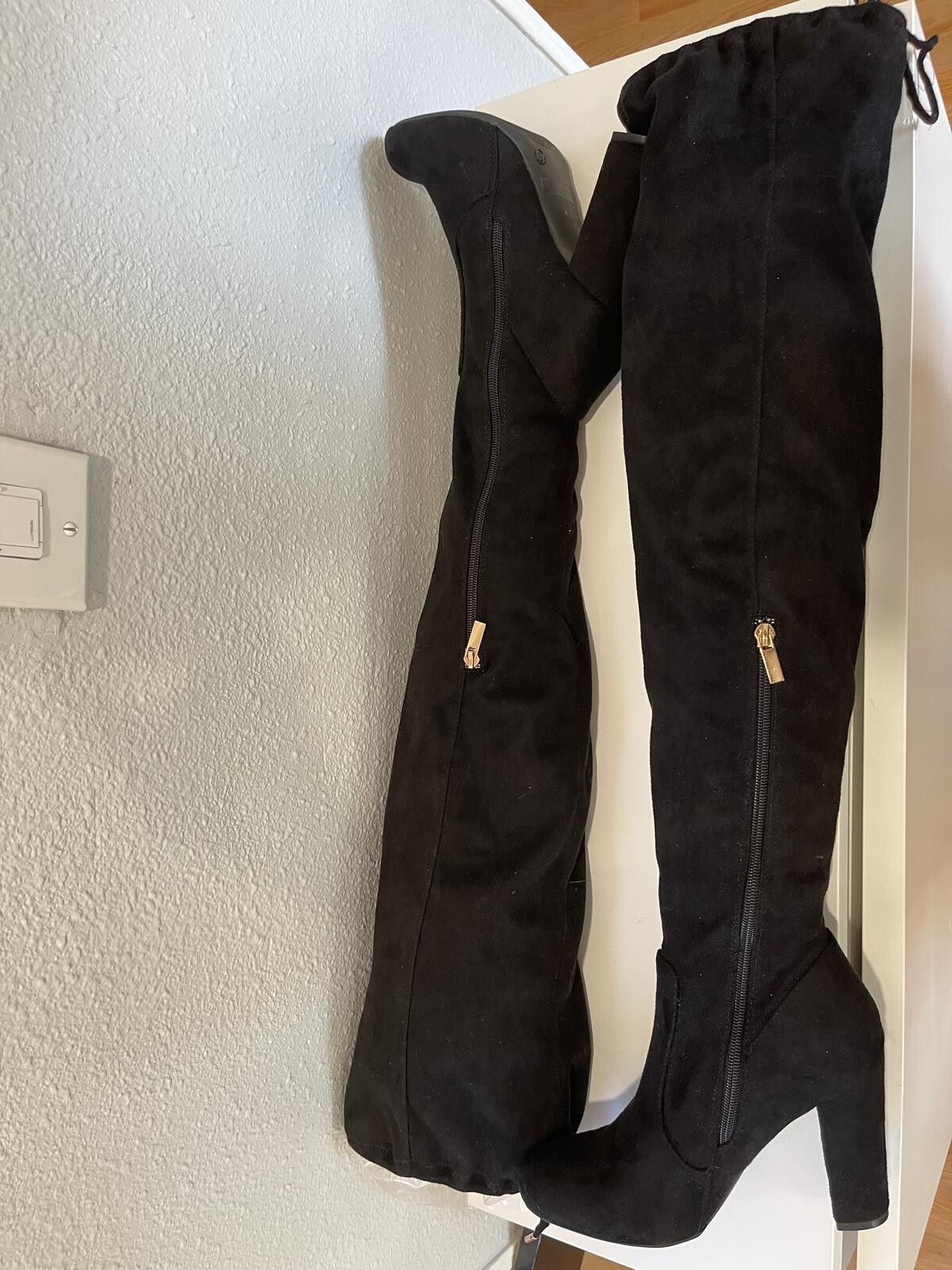 Unknown London Black Over-the-Knee Heeled Boots Size US 8 / IT 38 - 2 Thumbnail
