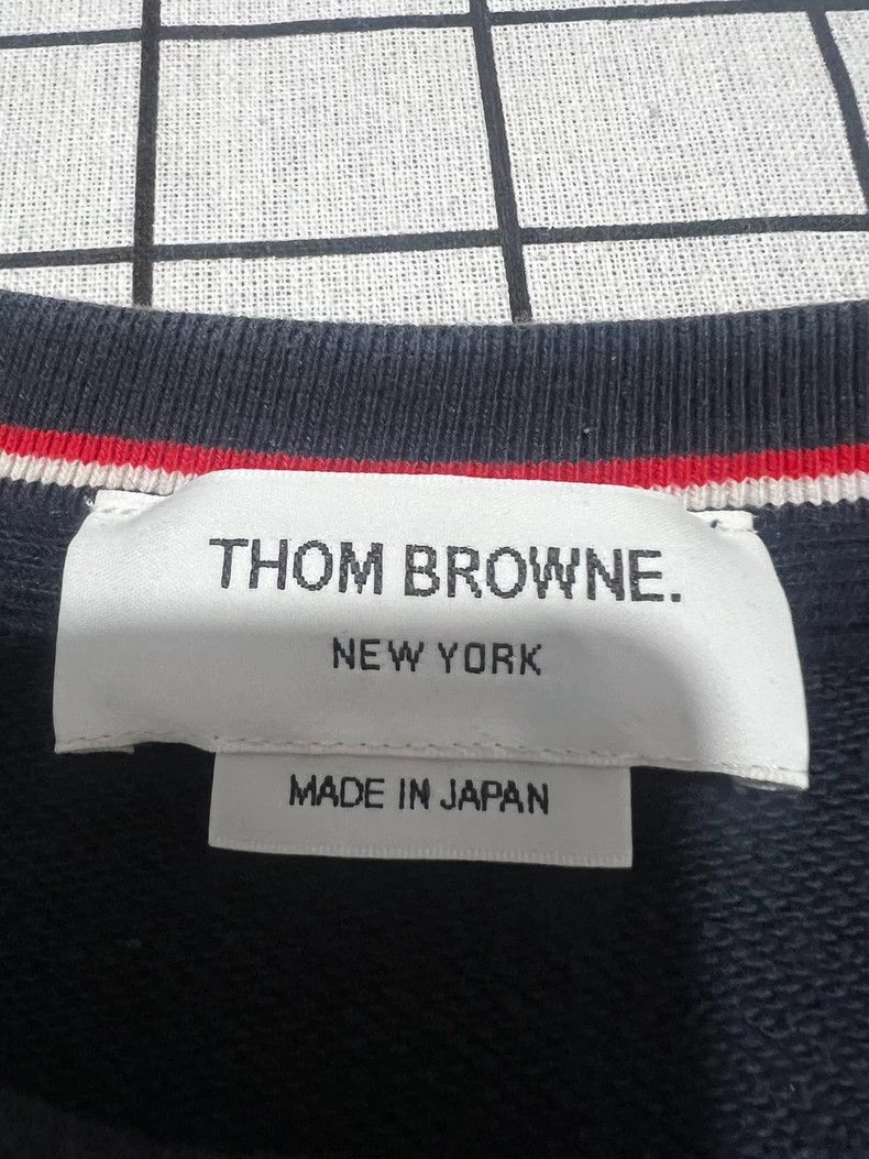 Thom Browne Thom Browne A dark blue four-striped hoodie Size US XL / EU 56 / 4 - 3 Thumbnail