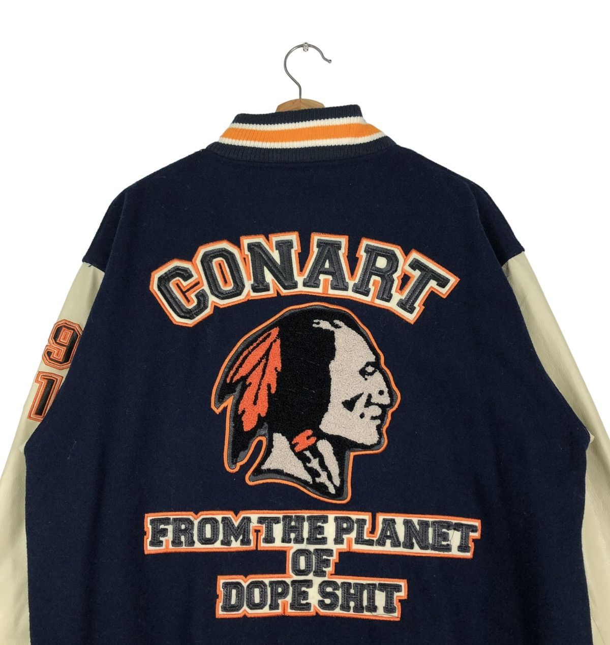 Japanese Brand 🔥VINTAGE LEATHER VARSITY JACKET CONART USA BIG LOGO Size US M / EU 48-50 / 2 - 2 Thumbnail