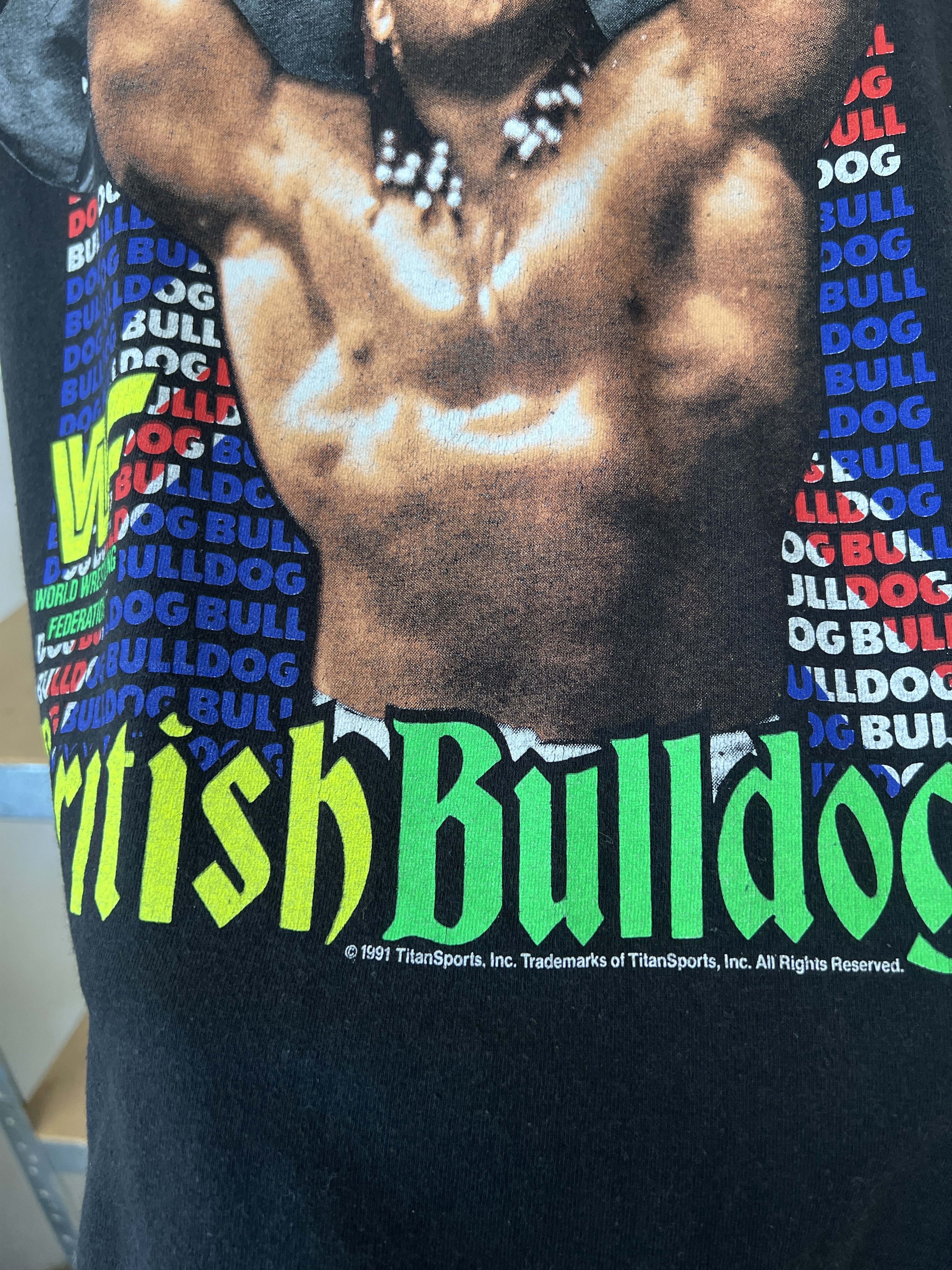 Vintage British Bulldog Vintage 1991 WWE WWF Wrestling Tee Size US M / EU 48-50 / 2 - 10 Thumbnail