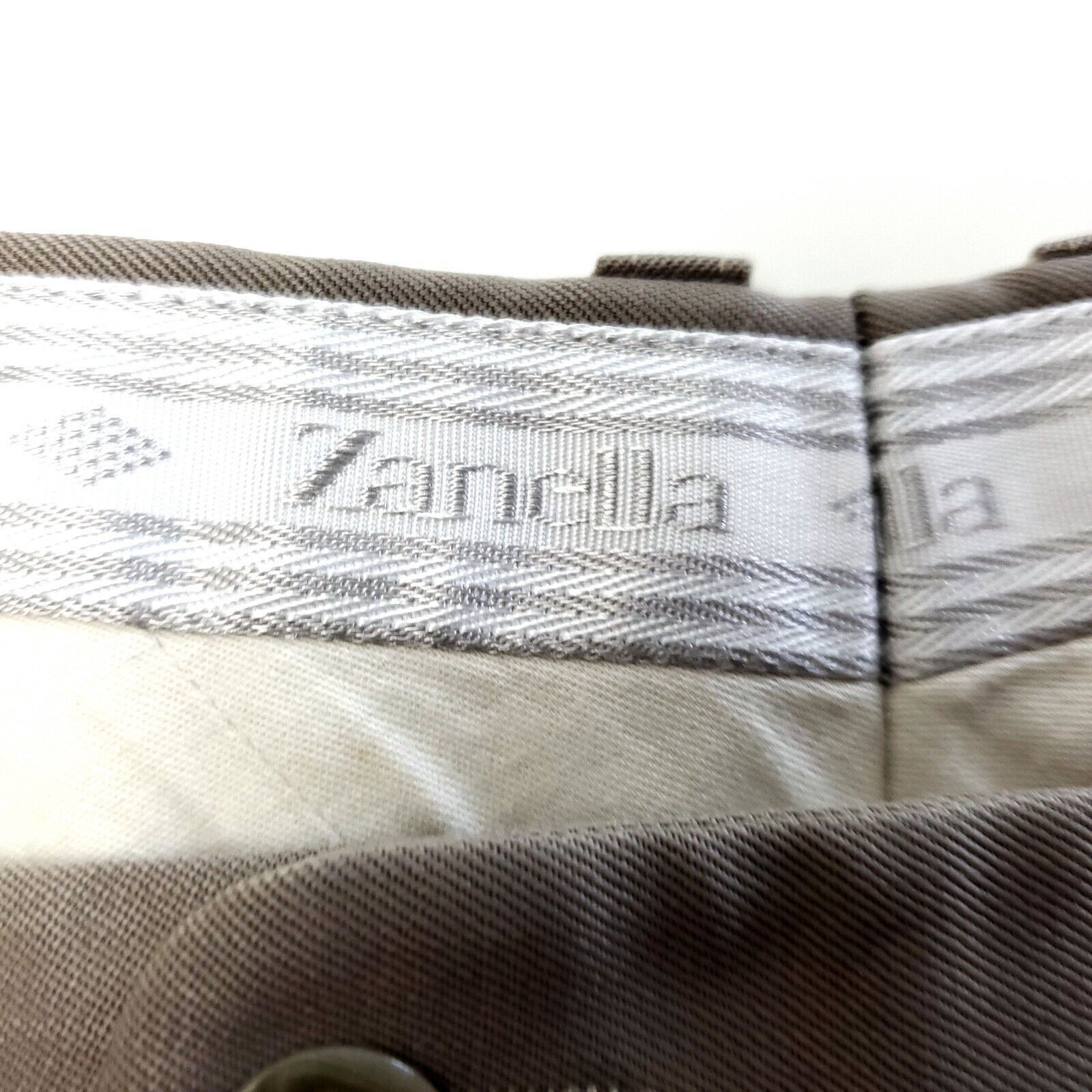 Zanella Zanella Alter Wool Dress Pants 38/28 Beige Pleated Cuffed Hi Size 38R - 3 Thumbnail