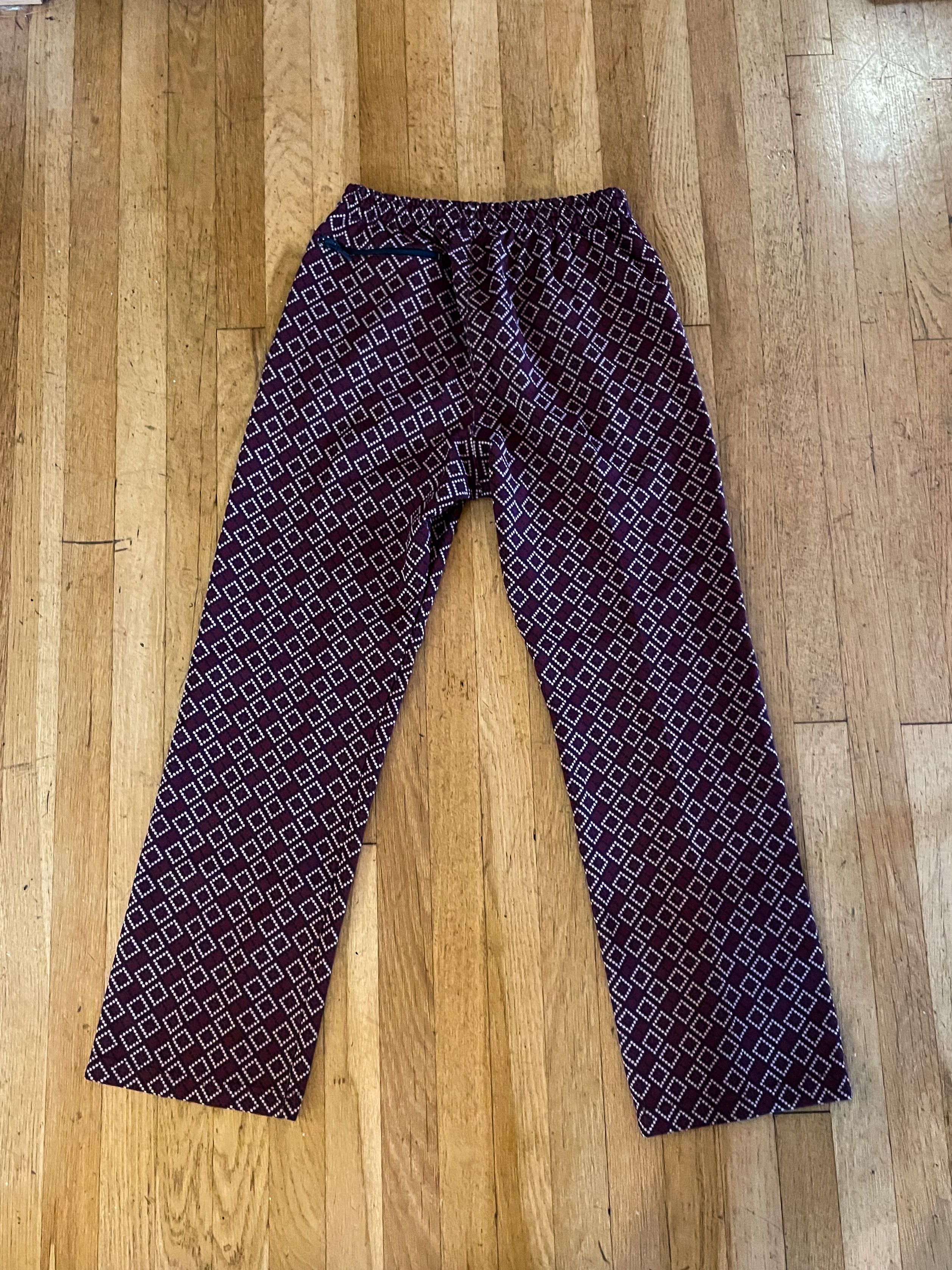 Needles Needles Burgundy Jacquard Block Track Pants Size US 30 / EU 46 - 3 Thumbnail