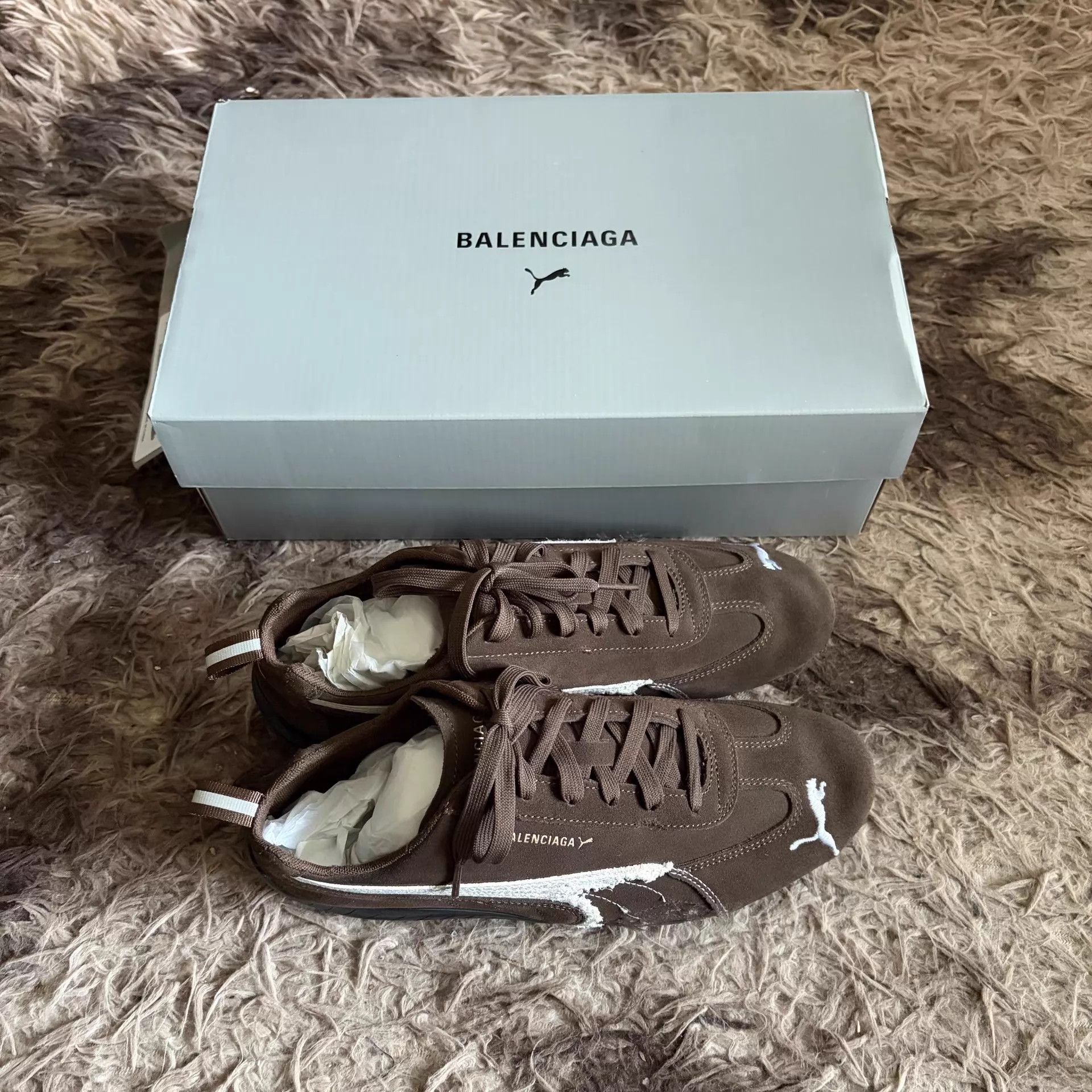 Puma PUMA x Balenciaga Speedcat Distressed Brown EUR 42 Size US 9 / EU 42 - 2 Thumbnail
