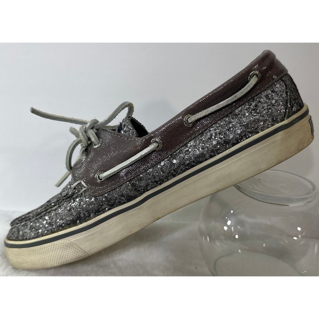 Sperry SPERRY Silver Sequin Boat Top Sliders Shoes Size 9 Size US 9 / IT 39 - 2 Thumbnail