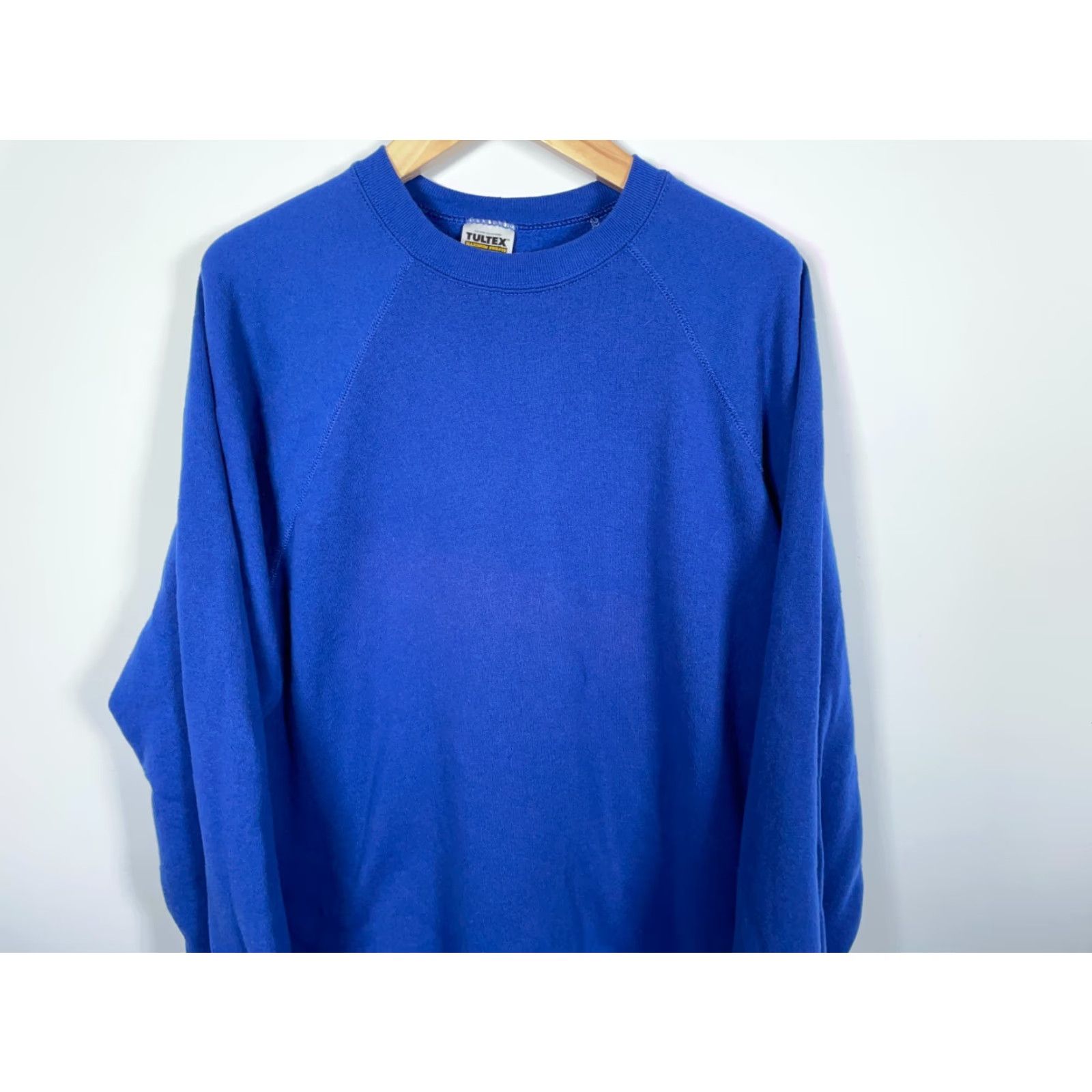 Tultex VINTAGE Tultex Sweatshirt Crewneck Raglan Sleeves Blue 3XL Men’s 90s Retro Solid Heavyweight Cotton Poly Fleece Pullover Size US XXL / EU 58 / 5 - 4 Thumbnail