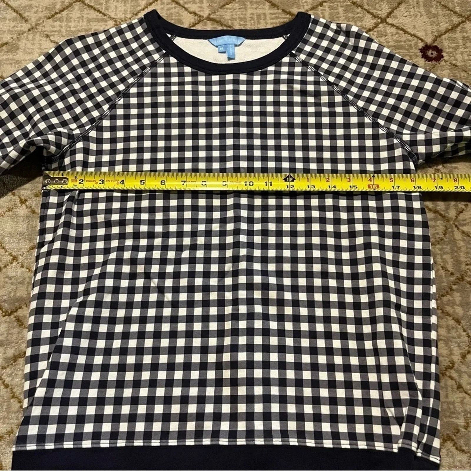 Other Draper James Sweatshirt Women’s Size M Natalie Gingham Navy Size M / US 6-8 / IT 42-44 - 6 Thumbnail