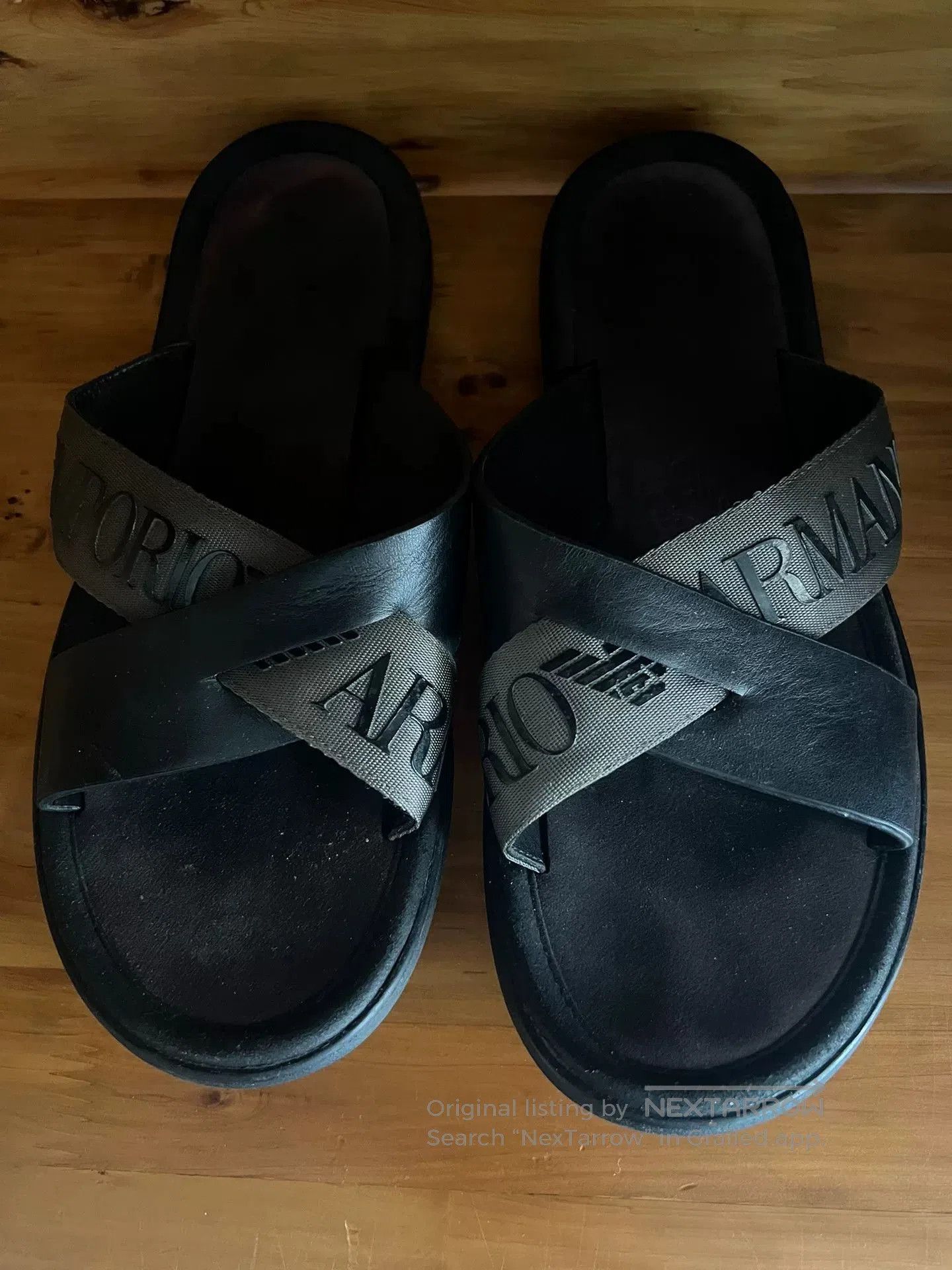 Emporio Armani Emporio Armani Leather Slippers. Size US 9 / EU 42 - 1 Thumbnail