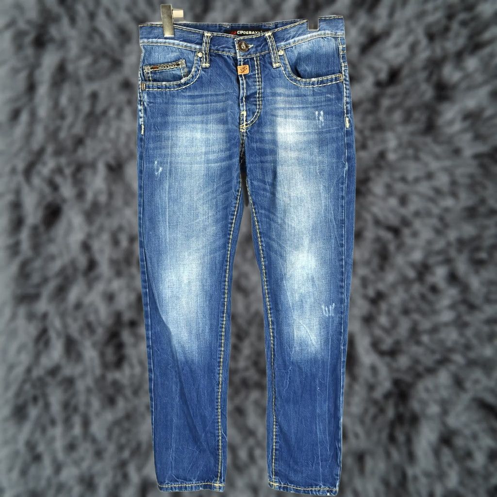 Vintage Cipo & Baxx C-688 Men's Jeans Tapered W30/L32 Button Regular Fit Blue Distressed Whiskers Size US 30 / EU 46 - 1 Thumbnail