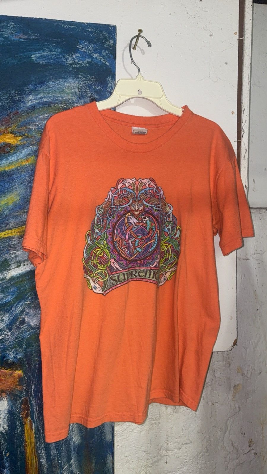 Supreme orange mosaic supreme tee Size US M / EU 48-50 / 2 - 1 Thumbnail