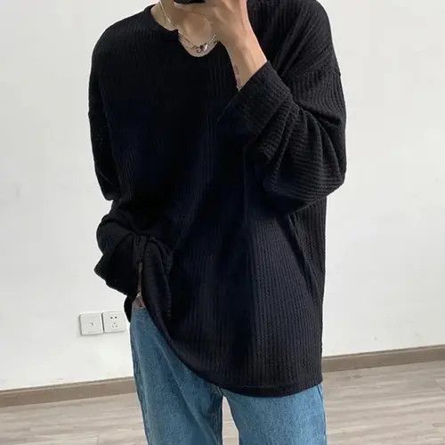 Japanese Brand × Vintage Korean fashion grey U neck long sleeve waffle top Size US M / EU 48-50 / 2 - 4 Thumbnail
