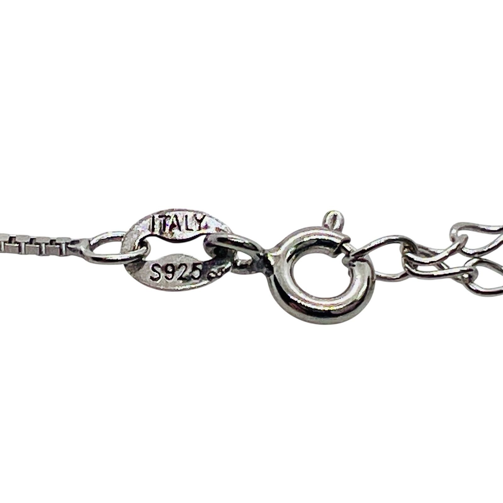 Vintage Italian Sterling Silver Cubic Zirconia Halo Pendant Necklace Size ONE SIZE - 6 Thumbnail