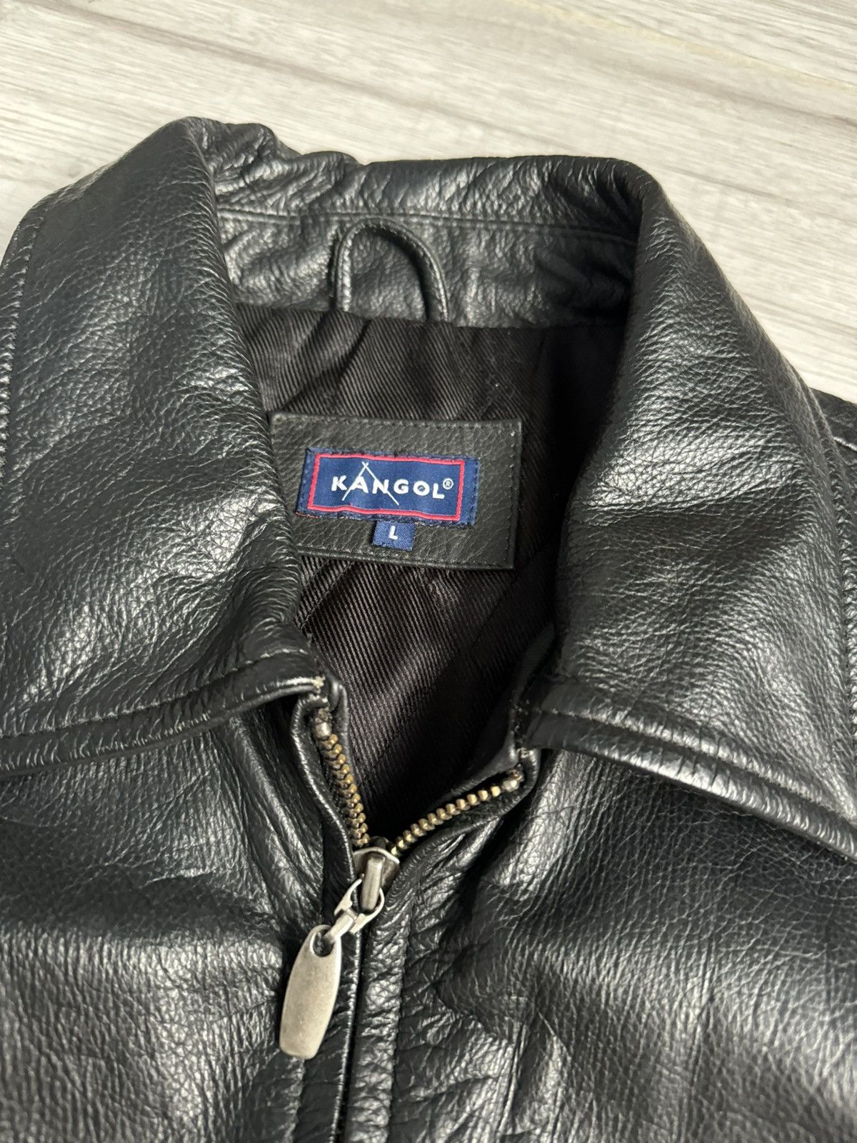 Genuine Leather × Kangol × Vintage Vintage Leather Jacket Kangol Size US L / EU 52-54 / 3 - 5 Thumbnail