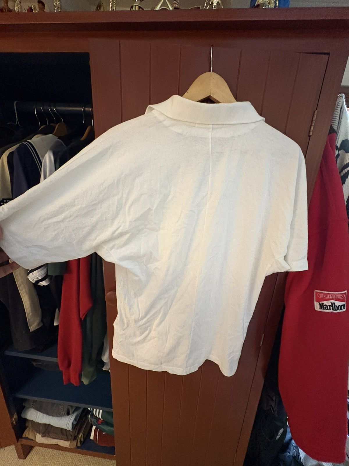 Porter × Stone Island Stone Island White Collared Tee Small – Big Logo Shirt Rare Size US S / EU 44-46 / 1 - 5 Thumbnail