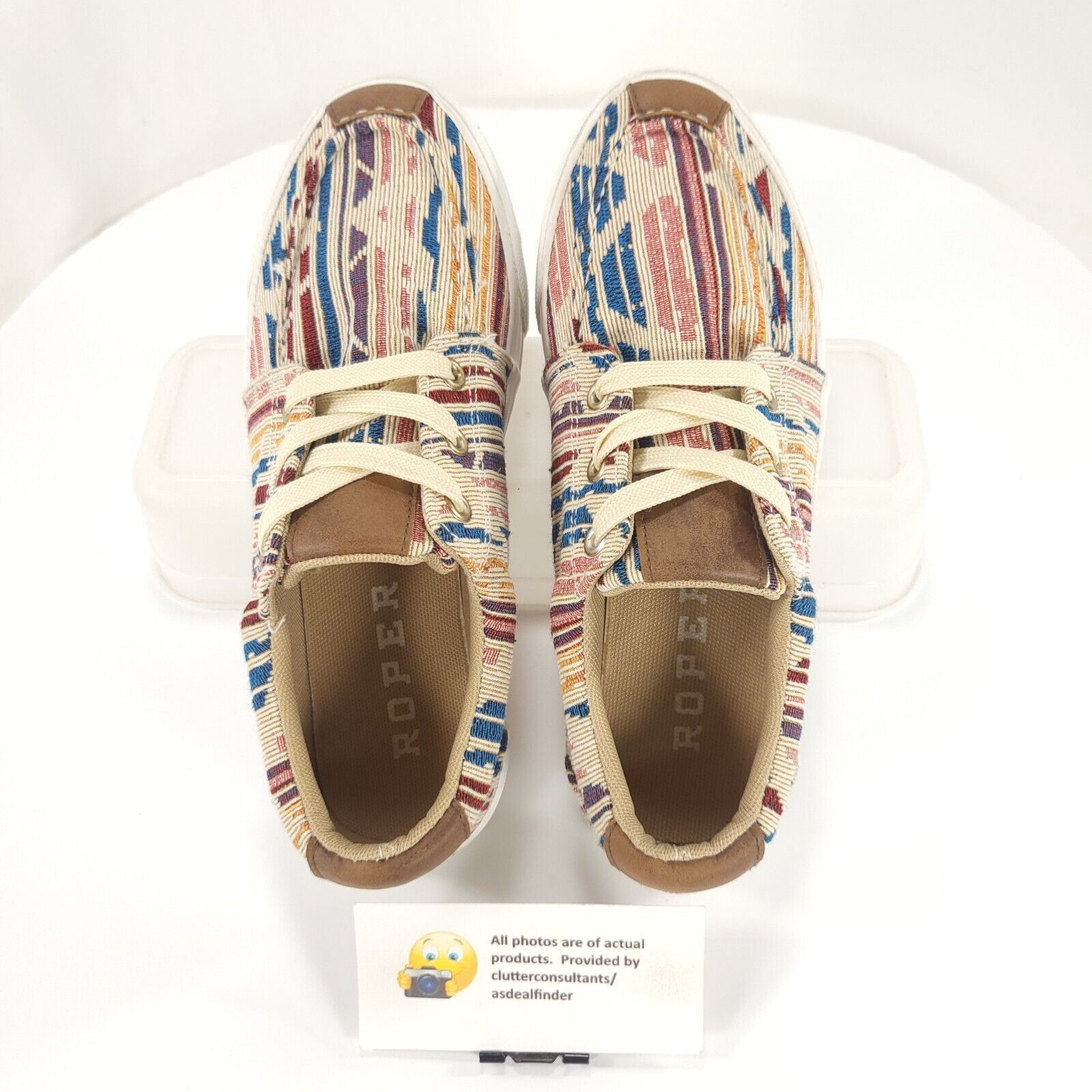 Roper Roper Casual Canvas Sneaker Shoe Womens Size 6 Multi Beige Size US 6 / IT 36 - 6 Thumbnail