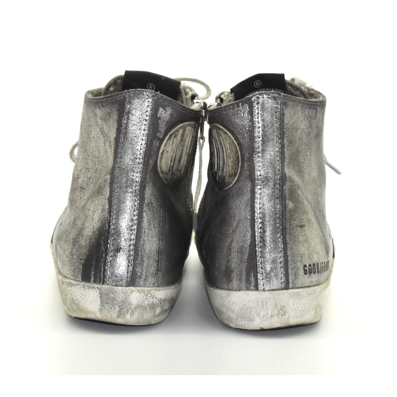 Golden Goose GOLDEN GOOSE Francy Silver Signature Star Hi Top Sneakers 39 Size US 9 / IT 39 - 4 Thumbnail