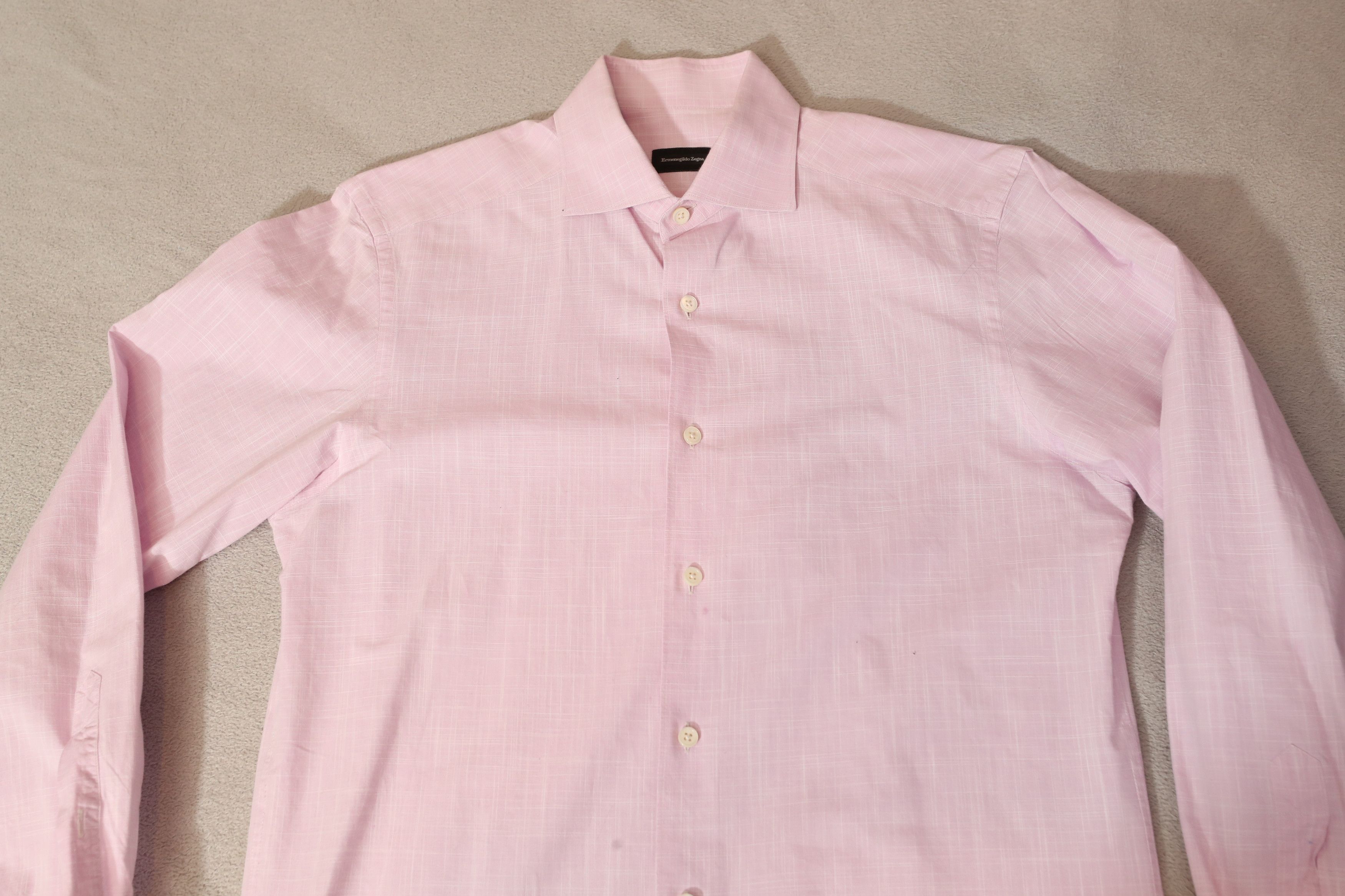 Ermenegildo Zegna Ermenegildo Zegna Pink Long Sleeve Buttondown Shirt (M) Size US M / EU 48-50 / 2 - 3 Thumbnail