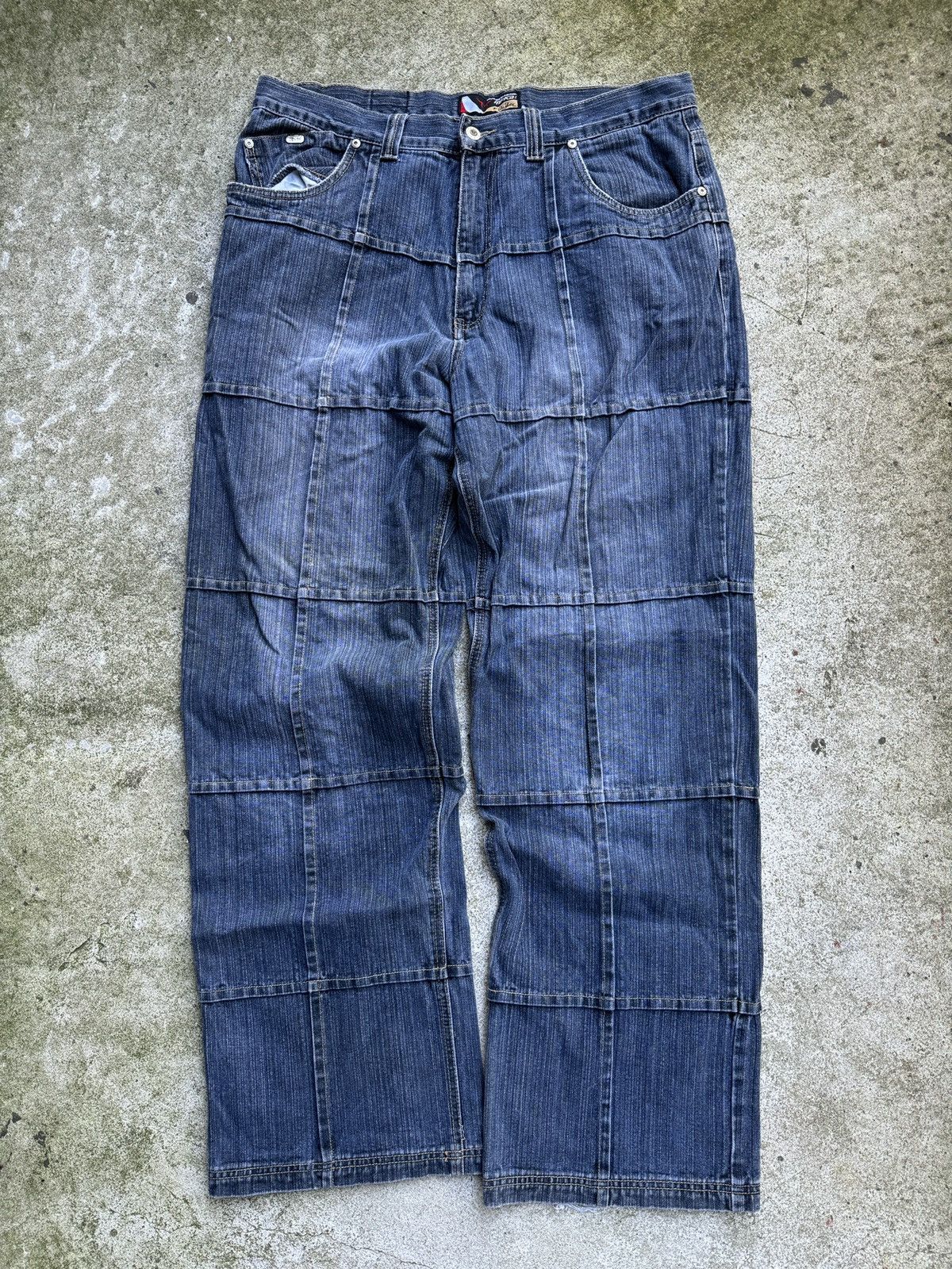 Y2K Thrashed Baggy Wide Leg Skater Jeans ERD Grunge Chrome