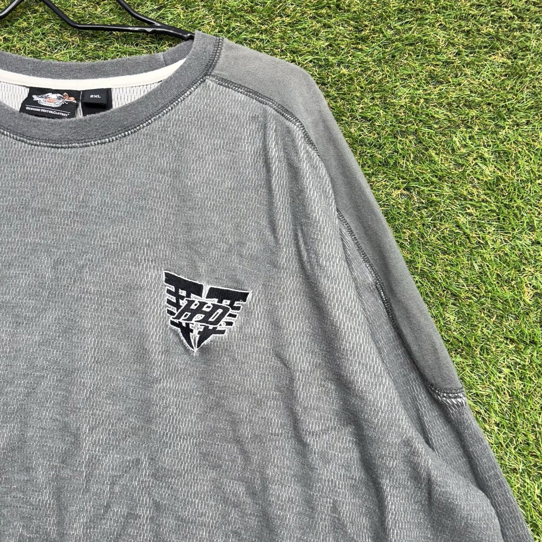Harley Davidson Harley-Davidson T-Shirt Mens 2XL Gray Reversible Thermal Waffle Knit Riding Casual Vintage-Style 2000s Mens 2XL Gray Harley-Davidson Shirt Size US XXL / EU 58 / 5 - 4 Thumbnail