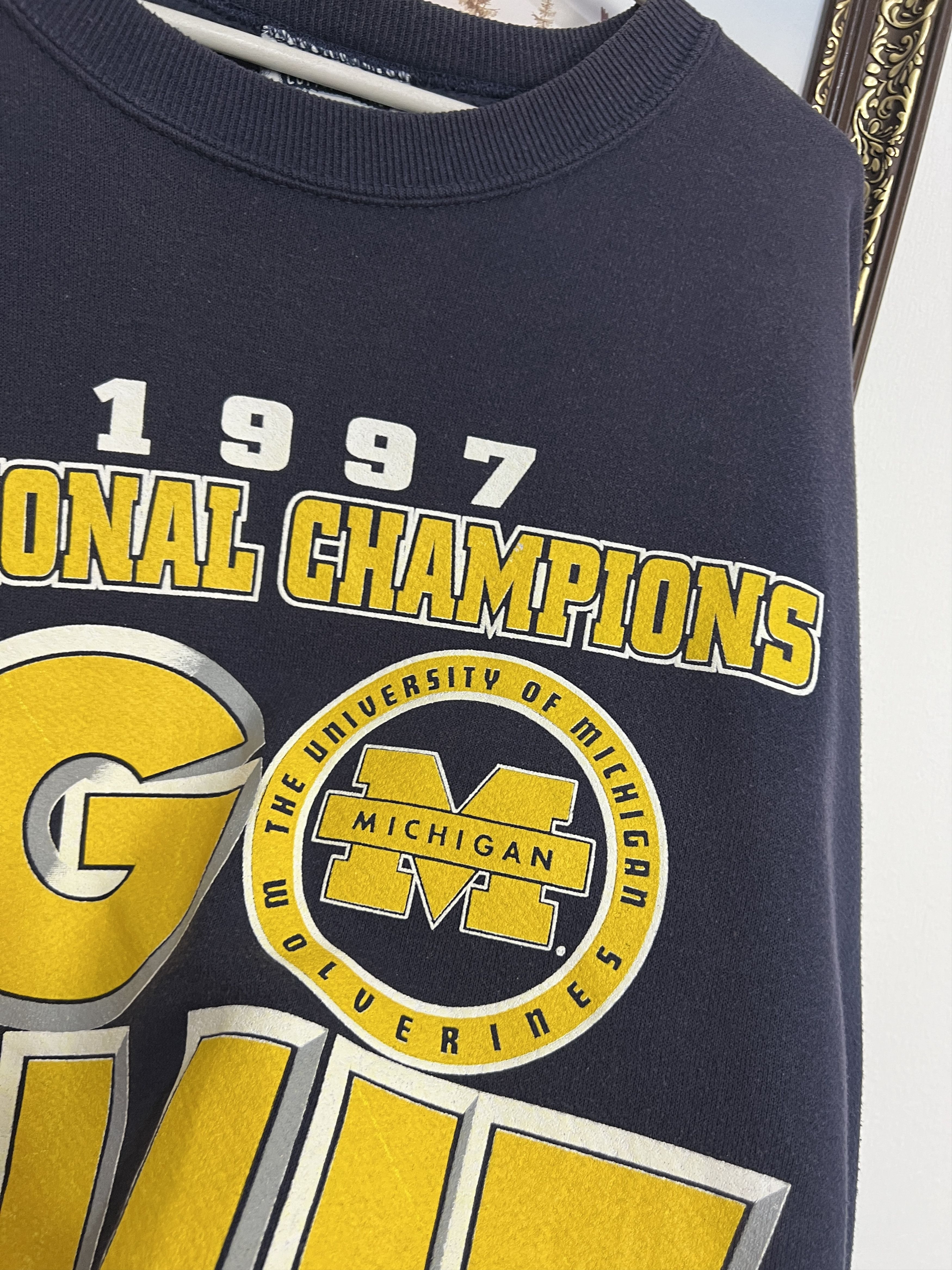 Lee Michigan Wolverines Sweatshirt Champions Over Print Crewneck Size US XXL / EU 58 / 5 - 4 Thumbnail
