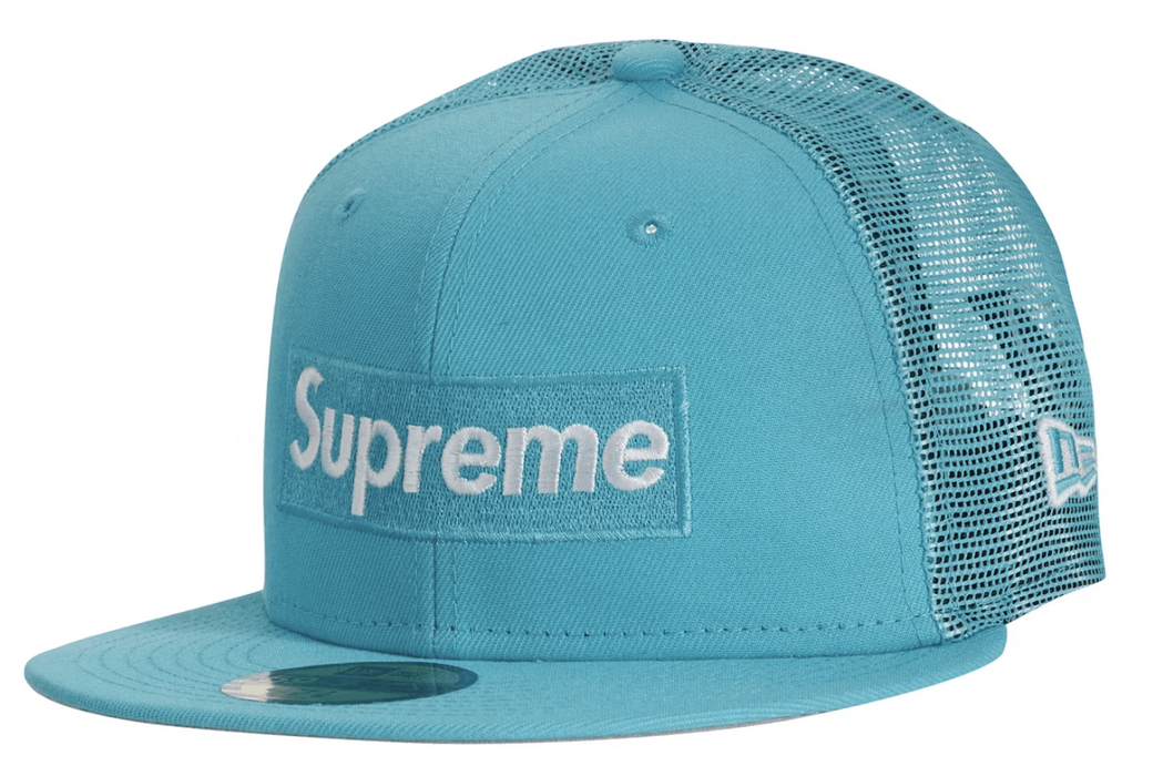 Supreme Supreme Box Logo Mesh Back New Era Hat Blue size 7 5/8