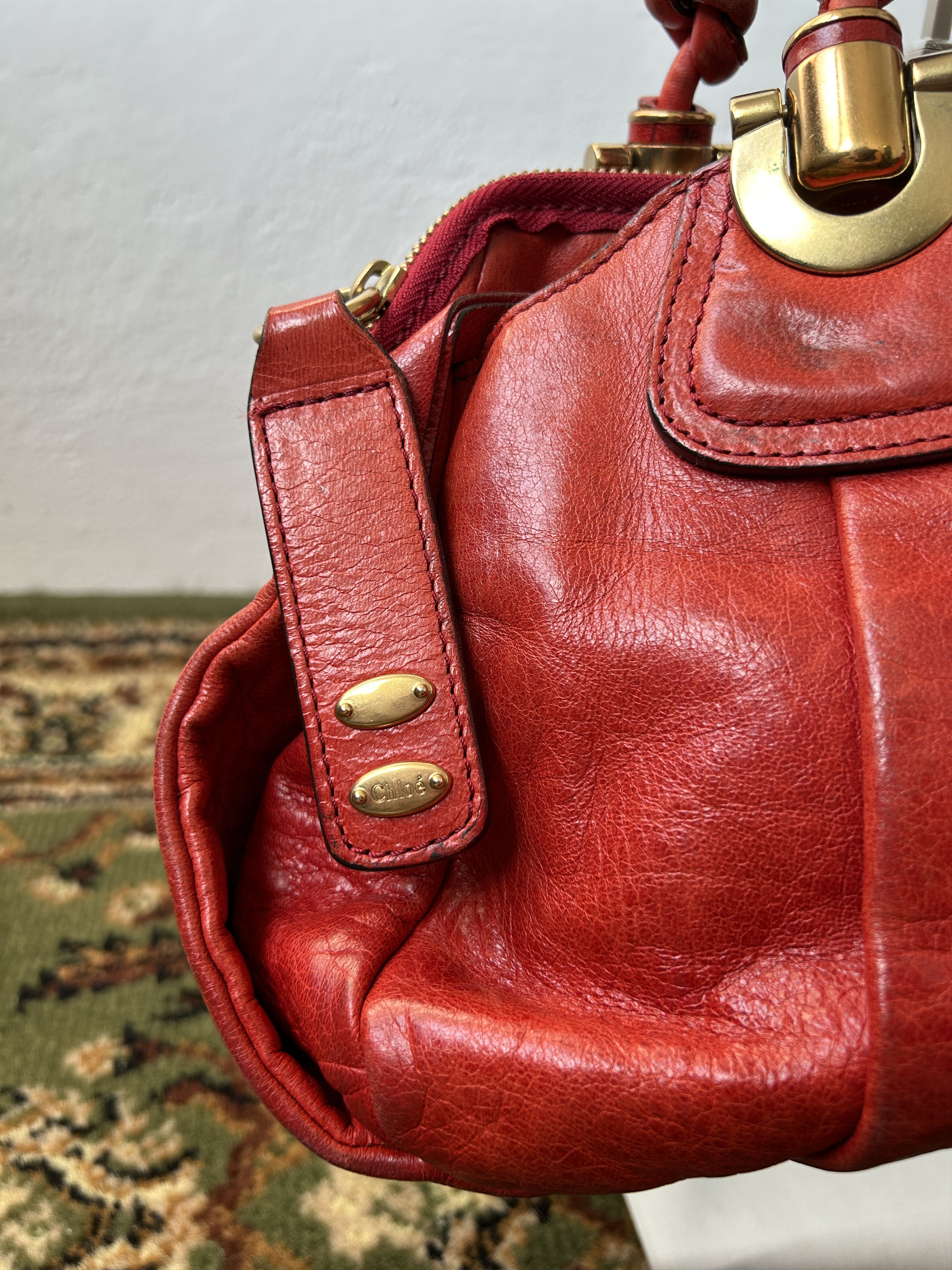 バッグ Vintage Chloe Leather Shoulder Bag y2k Chloe Vintage Leather Multipocket Y2K Handbag