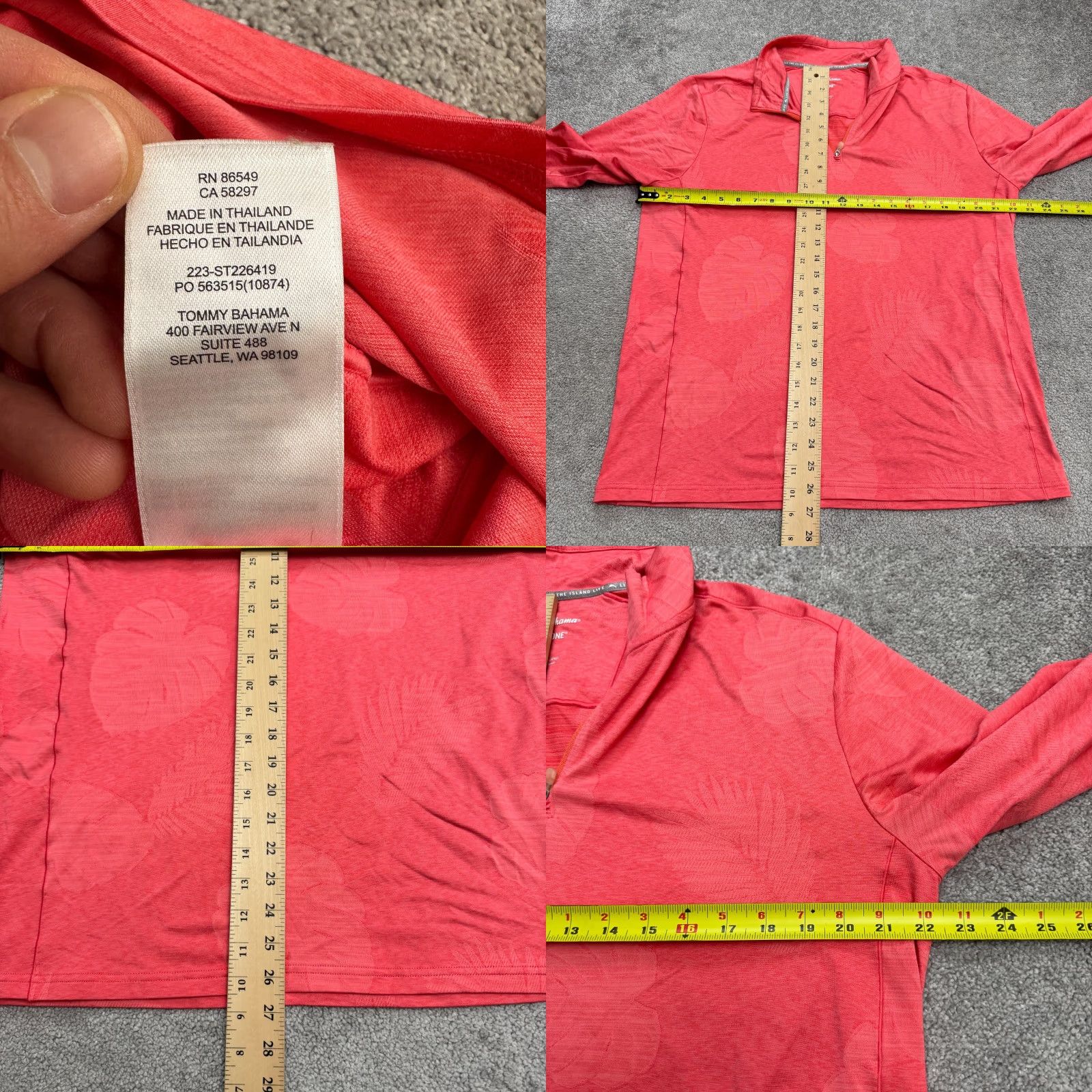 Tommy Bahama Tommy Bahama Islandzone Jacket Mens Medium Coral 1/4 Zip Pullover Golf Modern Athleisure Outdoor Sports Shirt Size US M / EU 48-50 / 2 - 8 Thumbnail