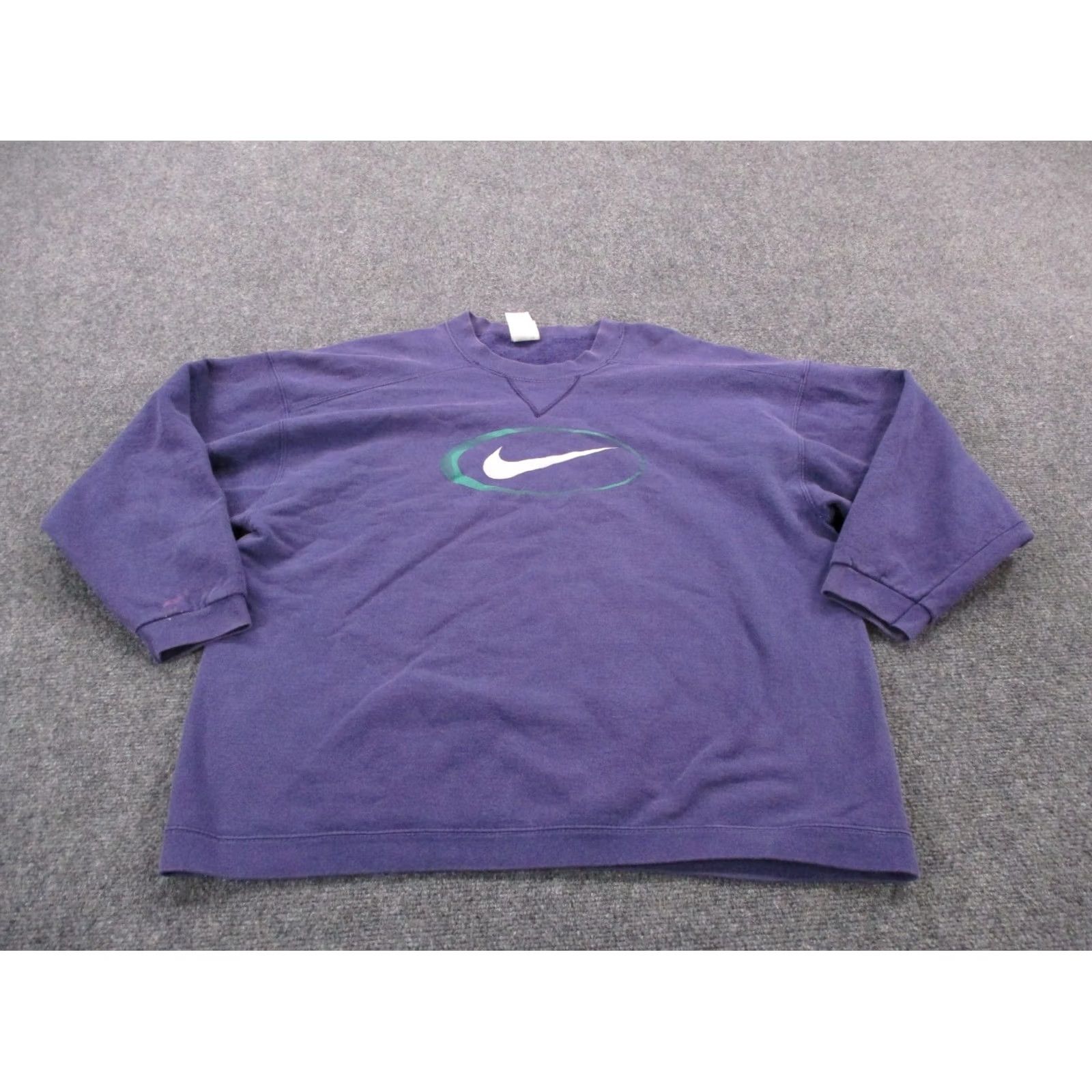Nike Nike Sweatshirt Womens L Purple Swoosh Logo Pullover Vintage 90s Knit Crew Neck Cotton Polyester USA Made Athletic Regular Reviews-Ready Boys? Size L / US 10 / IT 46 - 2 Thumbnail