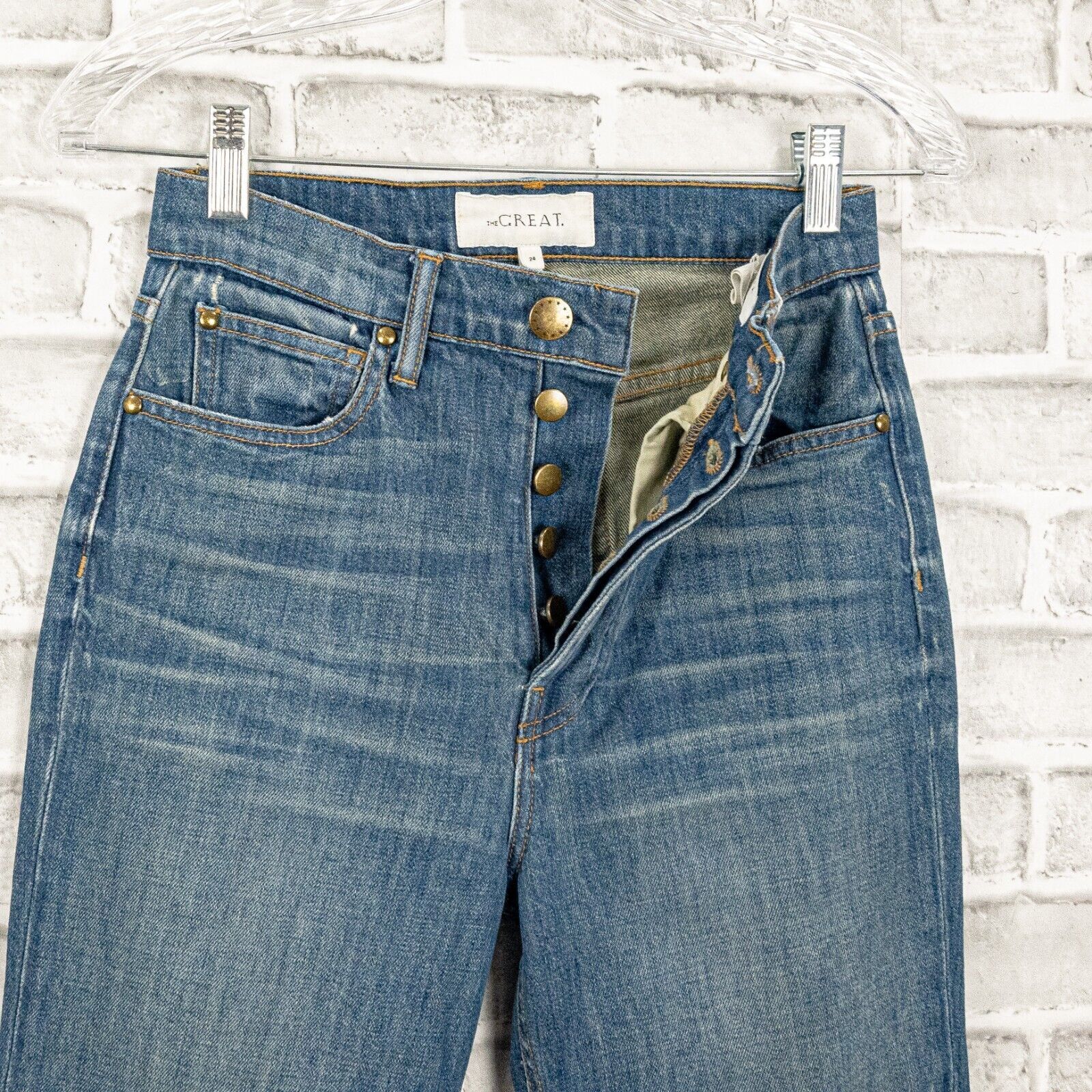 THE GREAT The GREAT. The Straight A Denim Jeans Ankle Crop in Blue Size 24" / US 00 / IT 34 - 6 Thumbnail